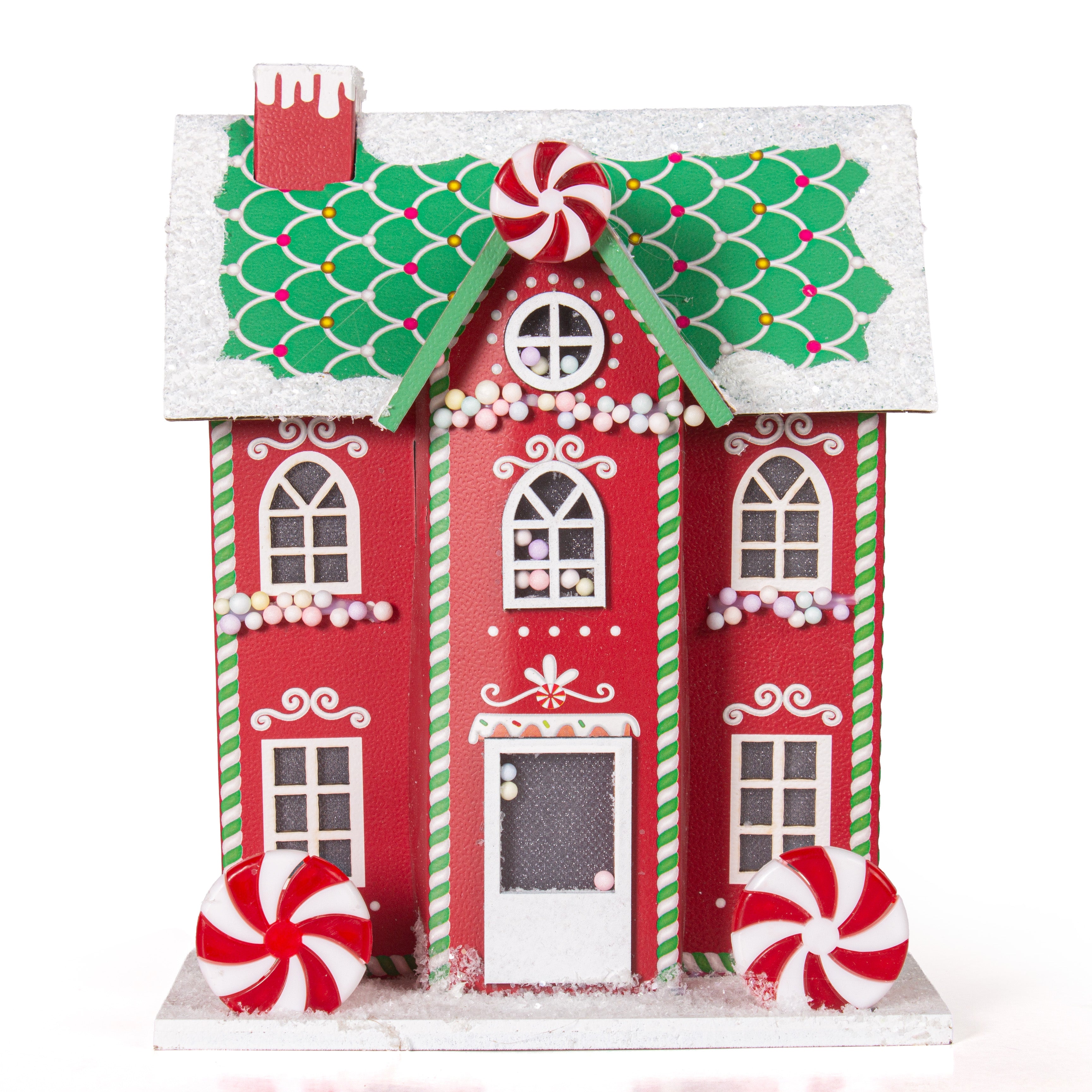 Peppermint Candy House Red 15.5 X 12 X 21cm 1pc