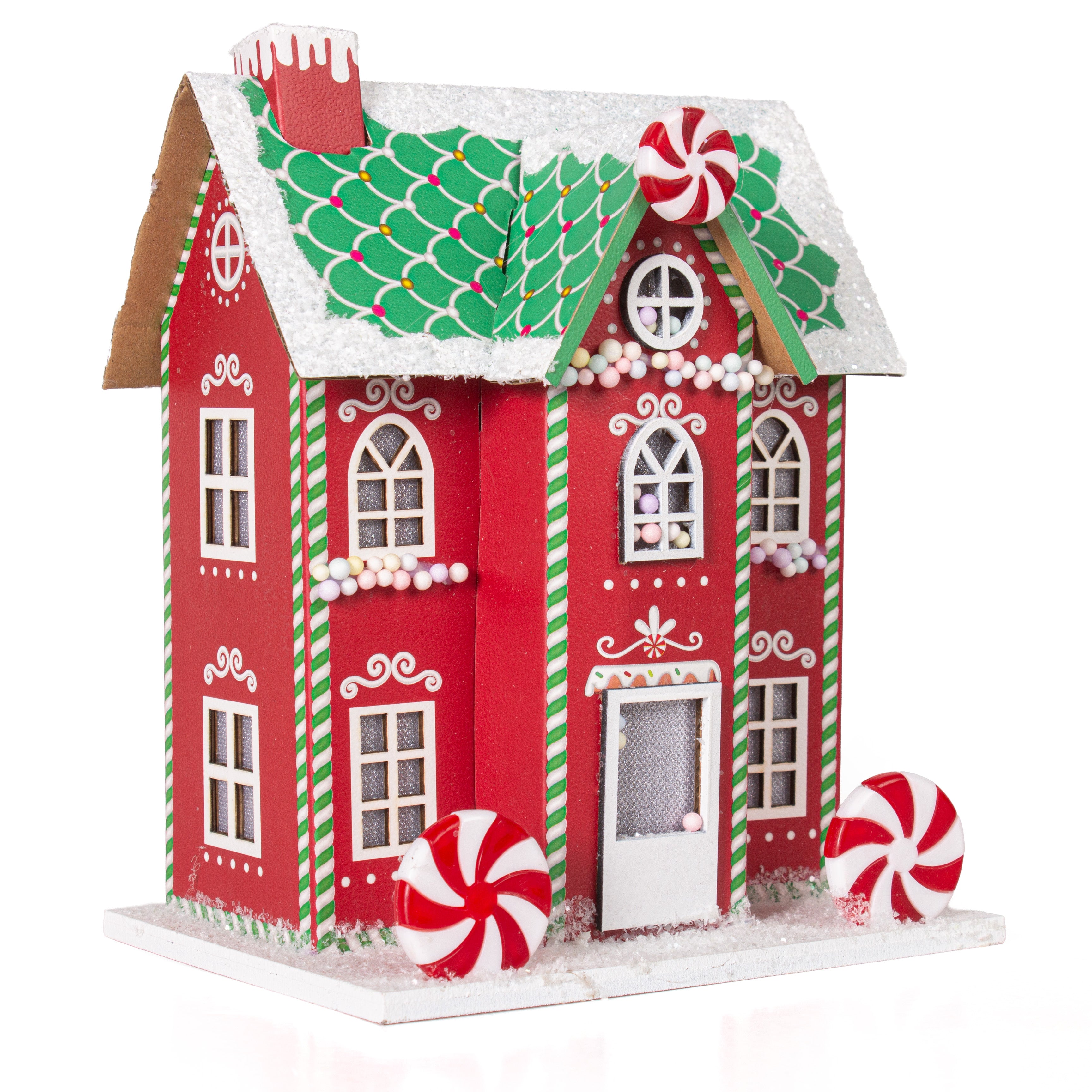 Peppermint Candy House Red 15.5 X 12 X 21cm 1pc