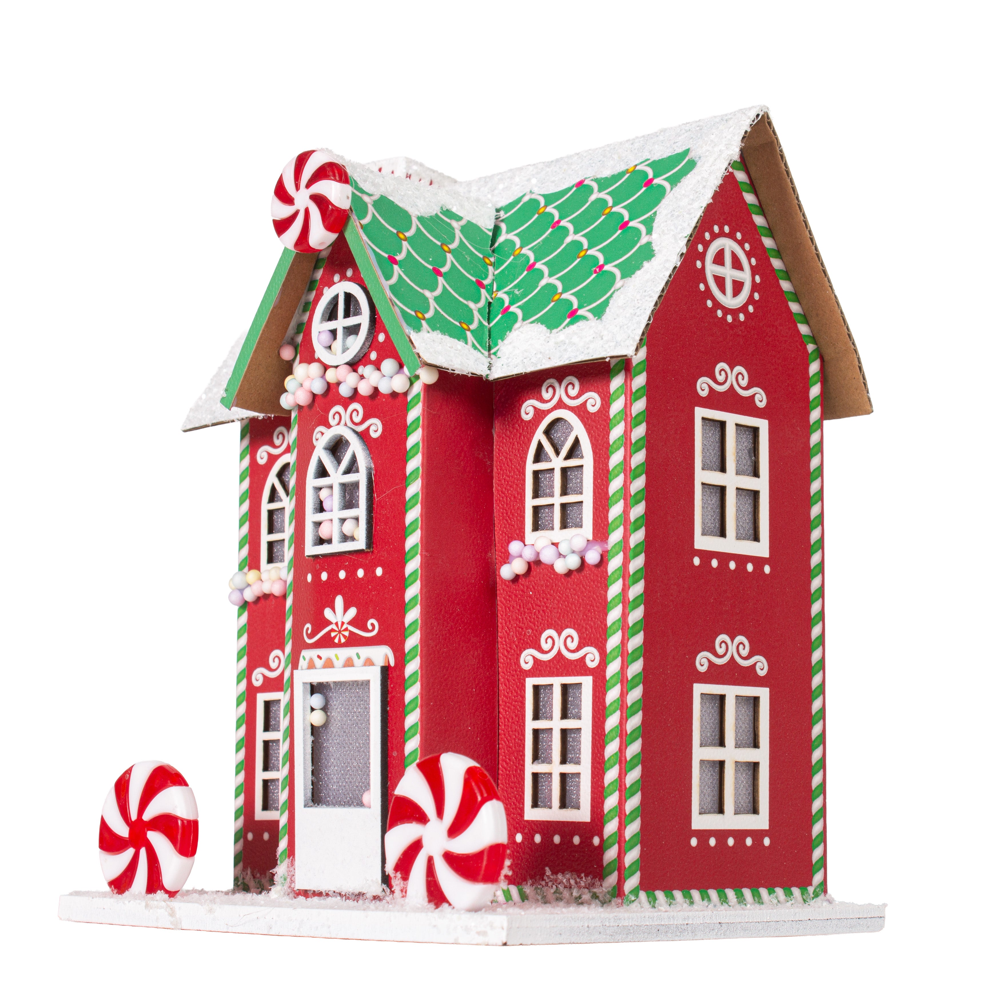Peppermint Candy House Red 15.5 X 12 X 21cm 1pc