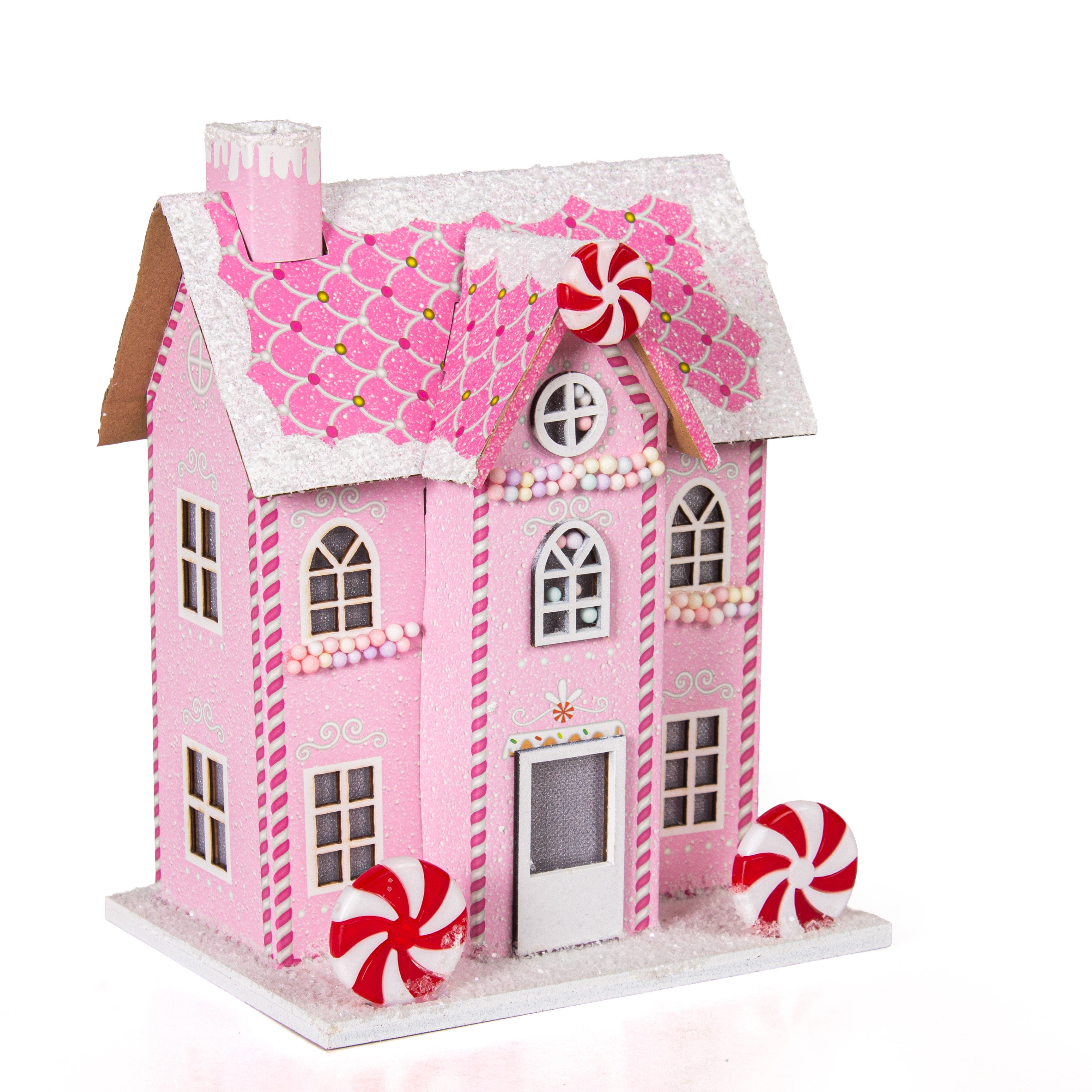 Peppermint Candy House Pink 15.5 X 12 X 21cm 1pc