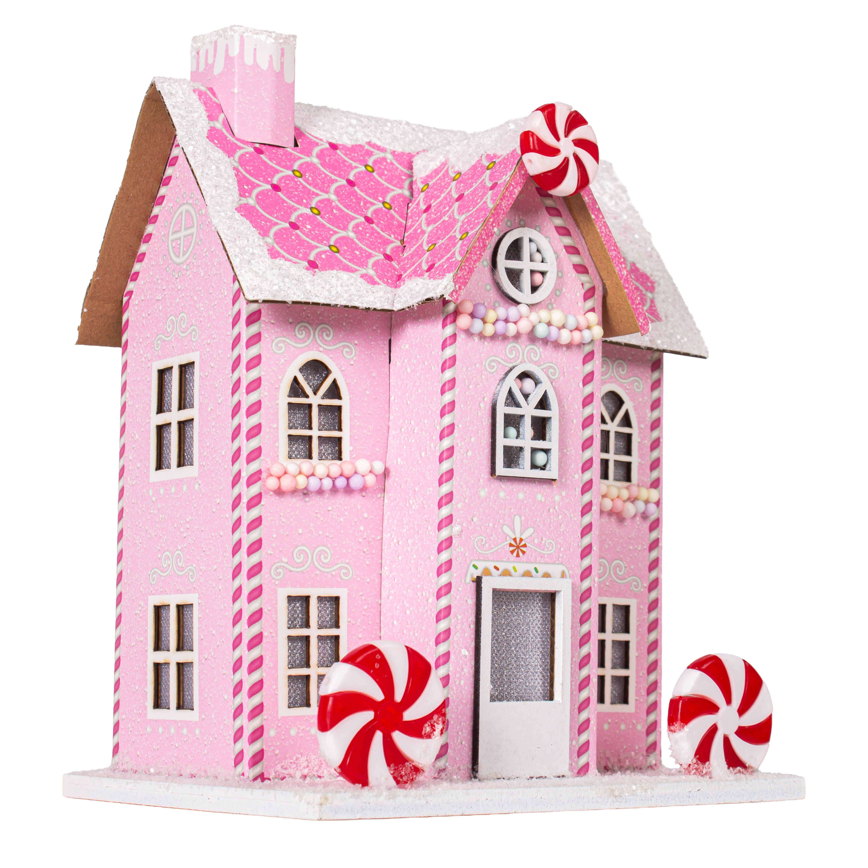 Peppermint Candy House Pink 15.5 X 12 X 21cm 1pc