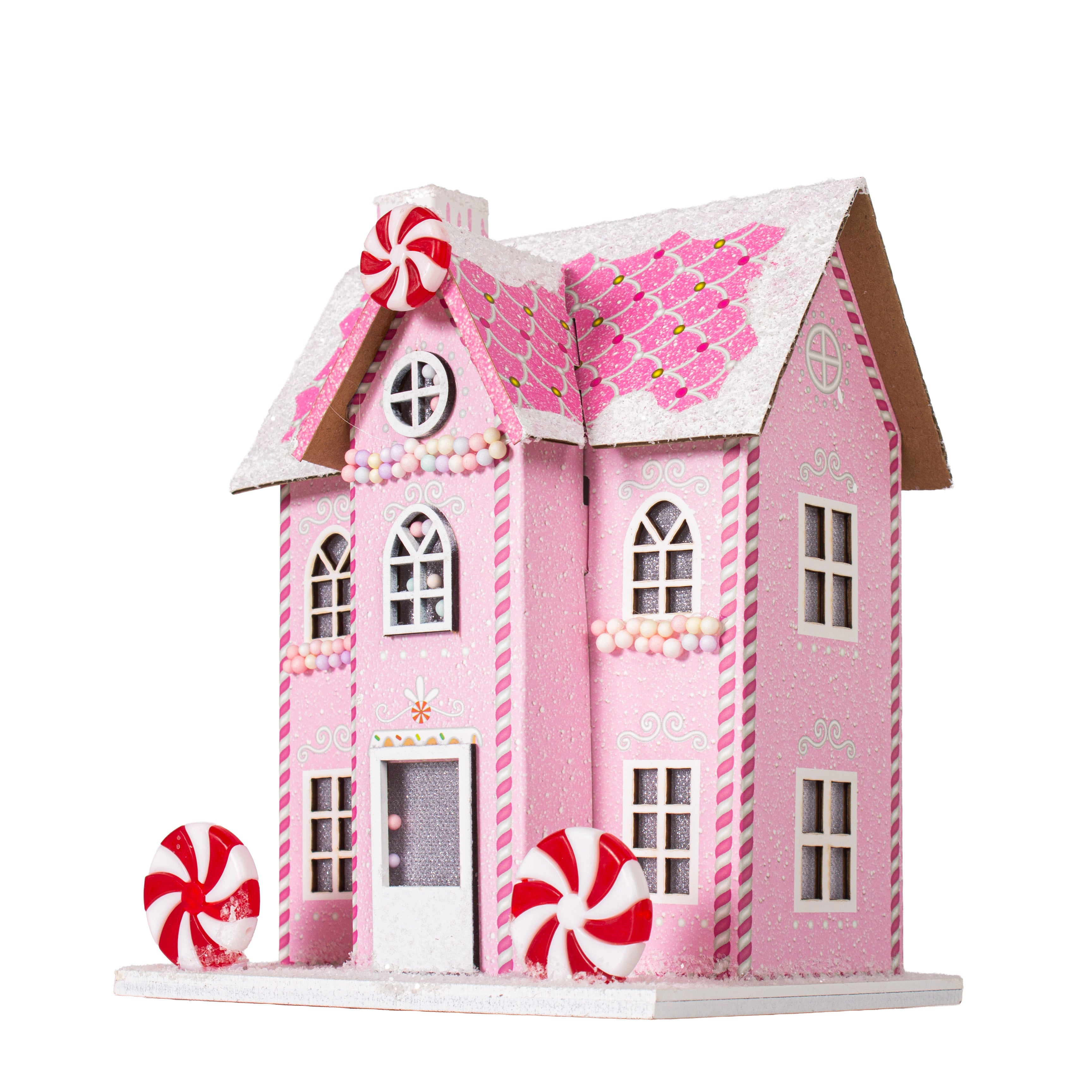 Peppermint Candy House Pink 15.5 X 12 X 21cm 1pc