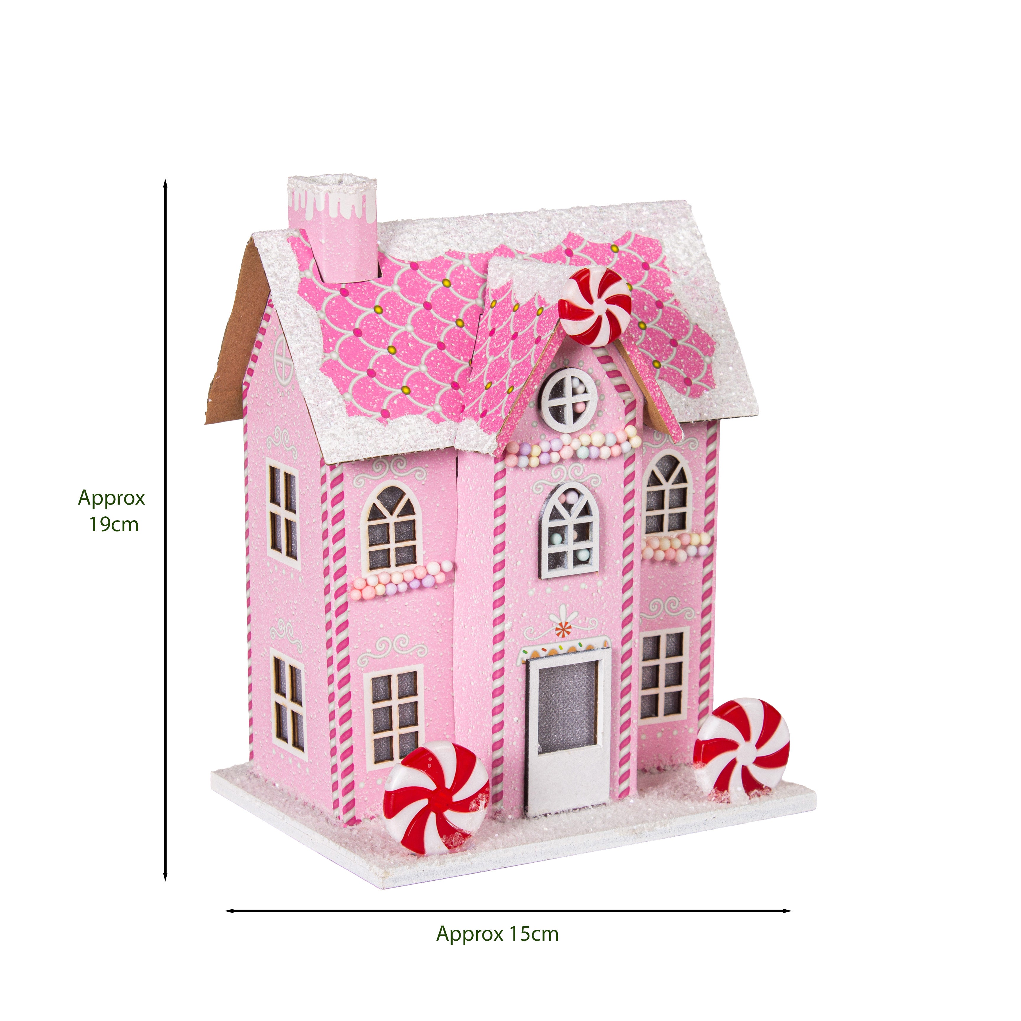 Peppermint Candy House Pink 15.5 X 12 X 21cm 1pc