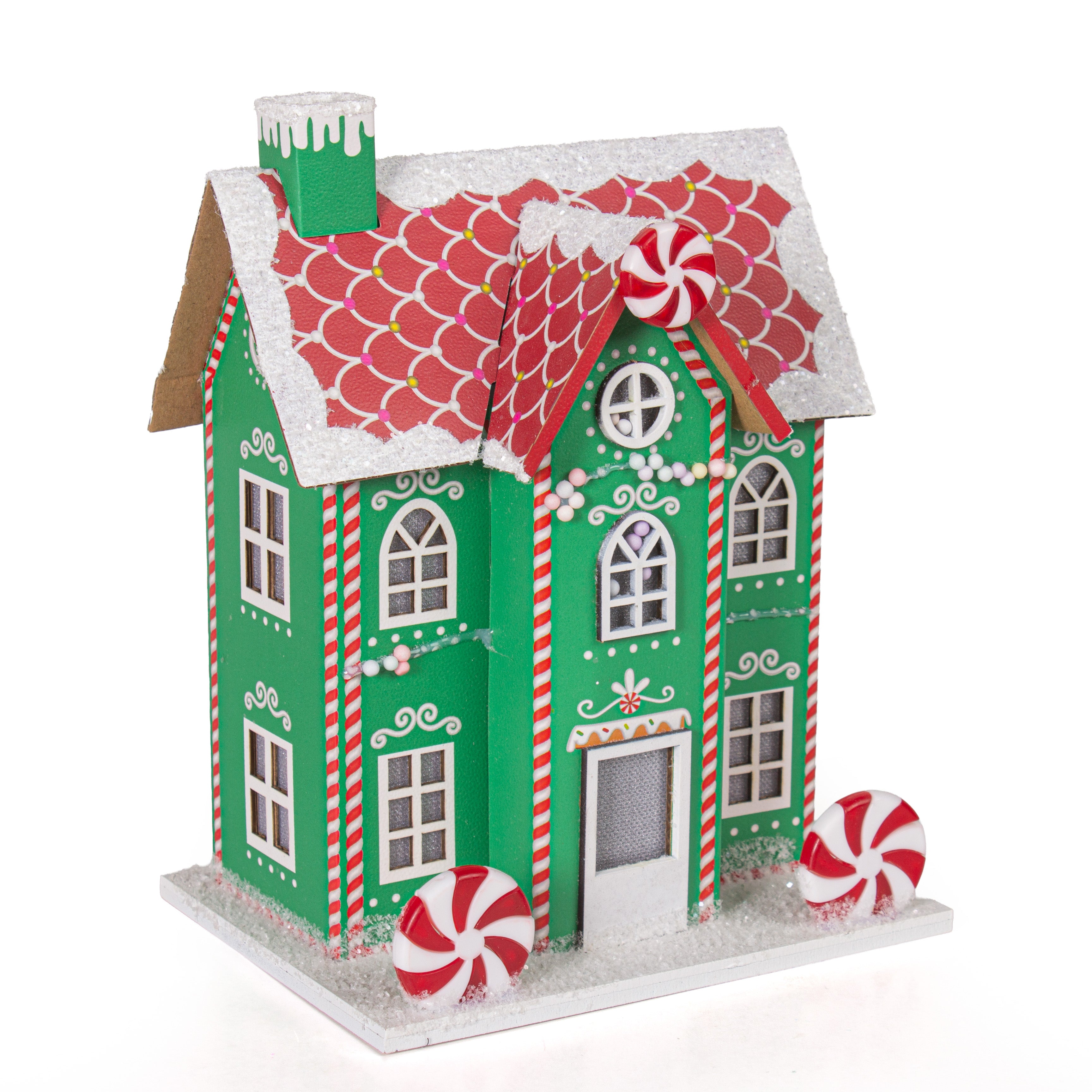 Peppermint Candy House Green 15.5 X 12 X 21cm 1pc