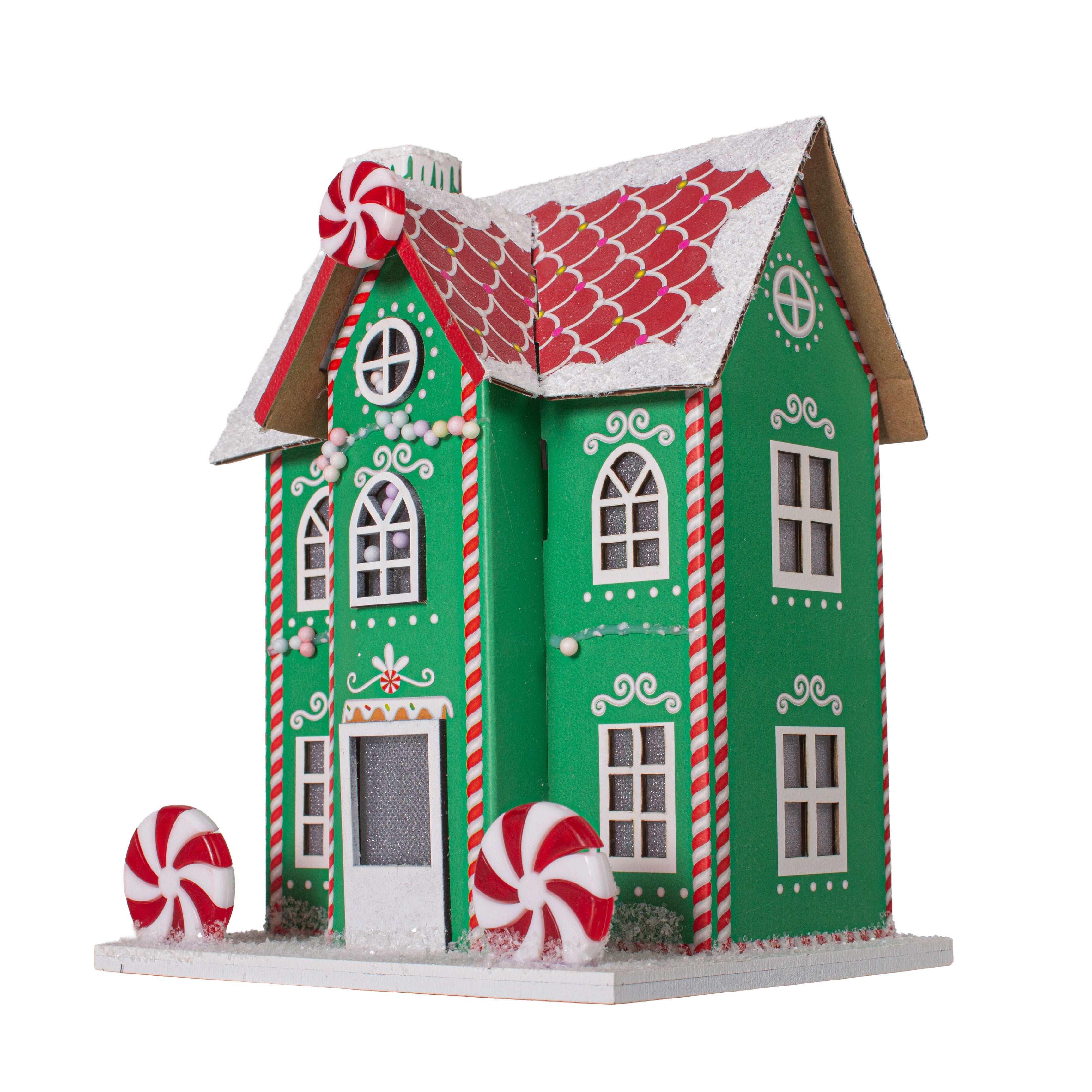 Peppermint Candy House Green 15.5 X 12 X 21cm 1pc