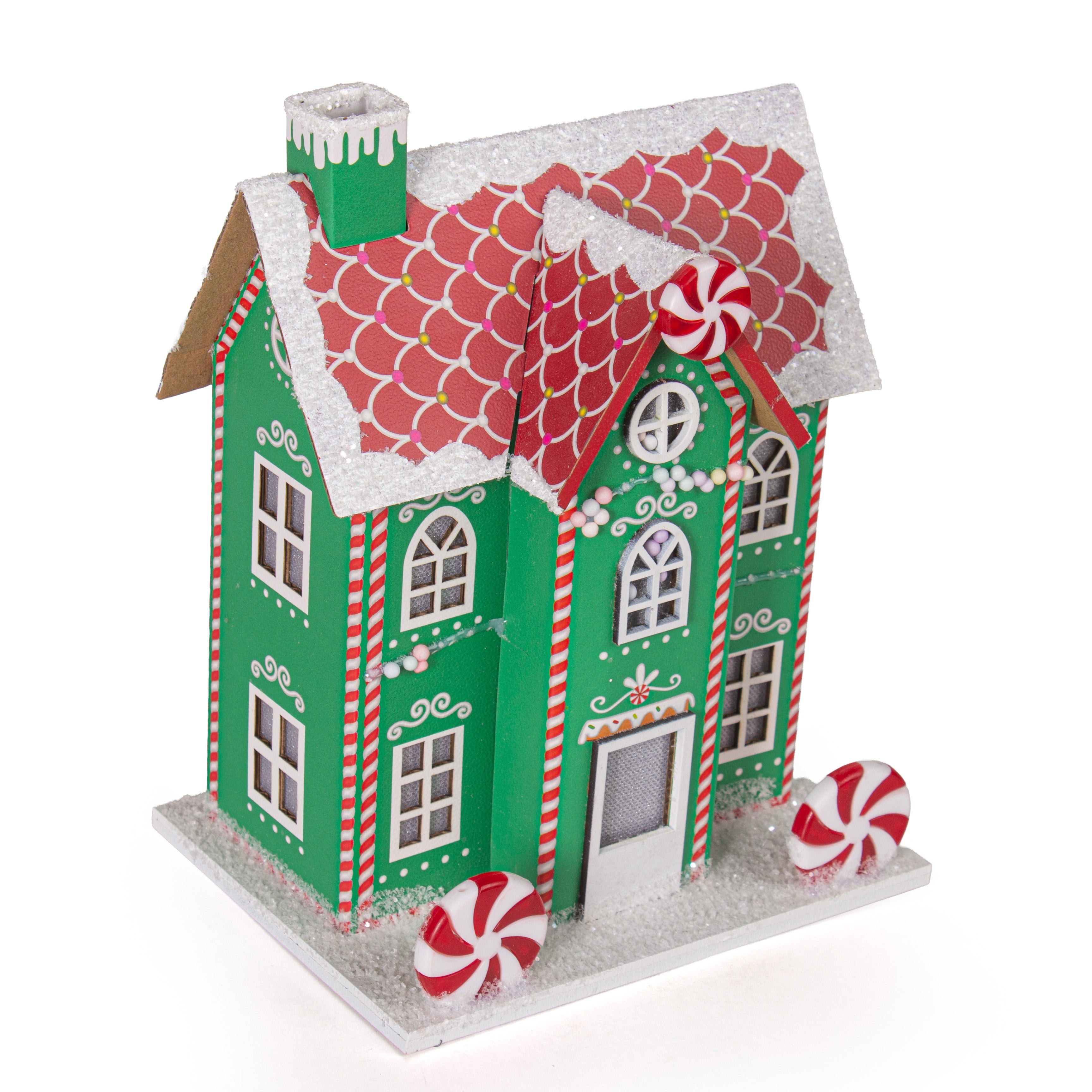 Peppermint Candy House Green 15.5 X 12 X 21cm 1pc