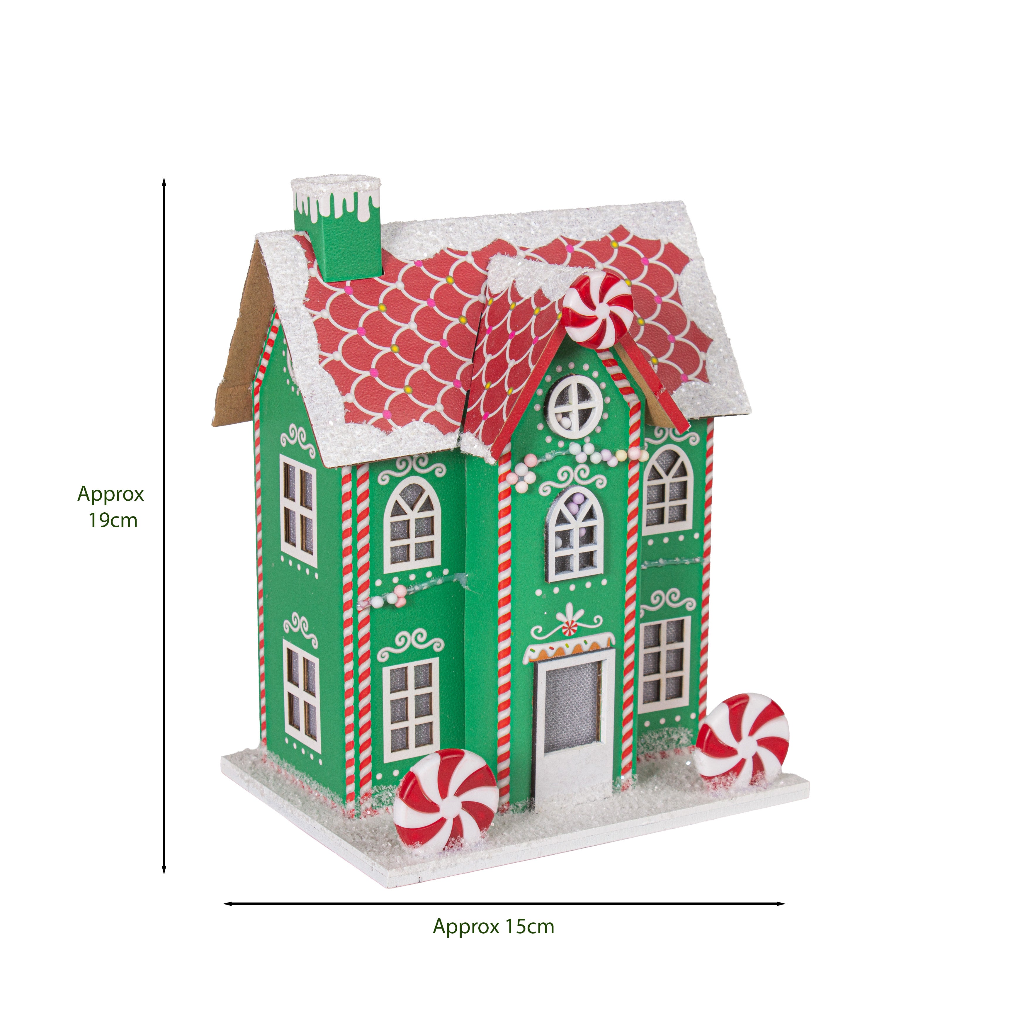 Peppermint Candy House Green 15.5 X 12 X 21cm 1pc