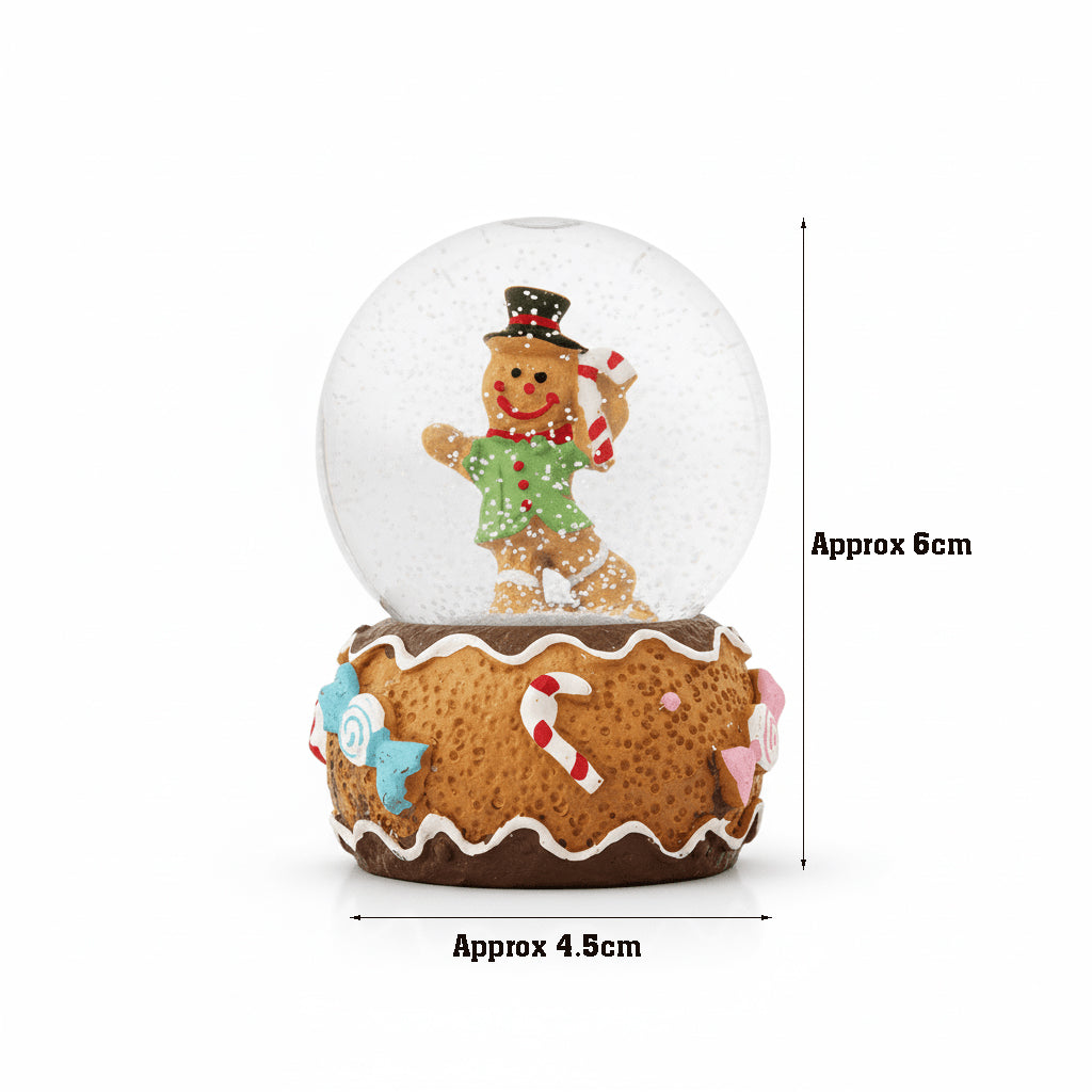 Christmas Decor Water Snow Globe with Base Gingerbread Man 45cm 1pc