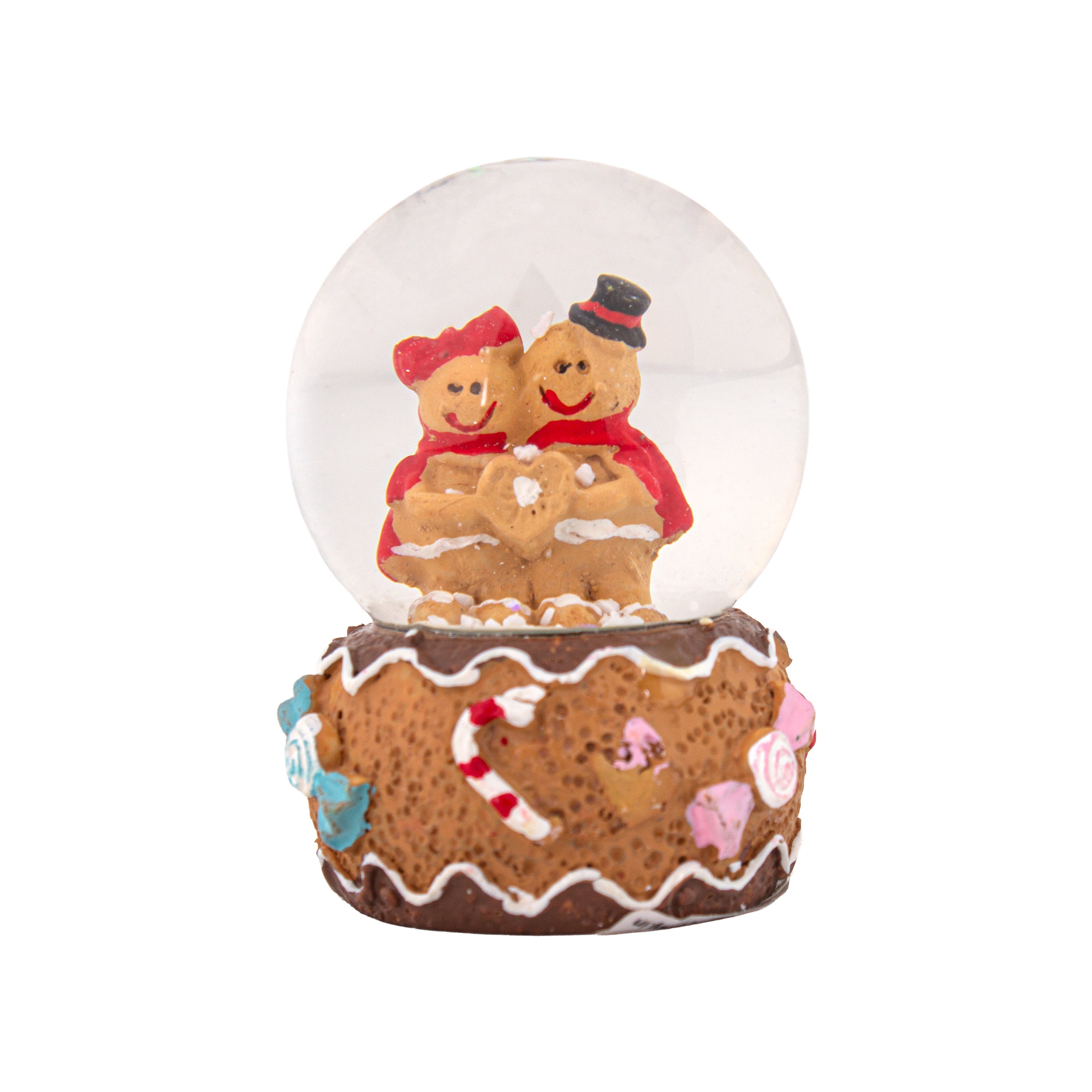 Christmas Decor Water Snow Globe with Base Gingerbread Celebration 45cm 1pc