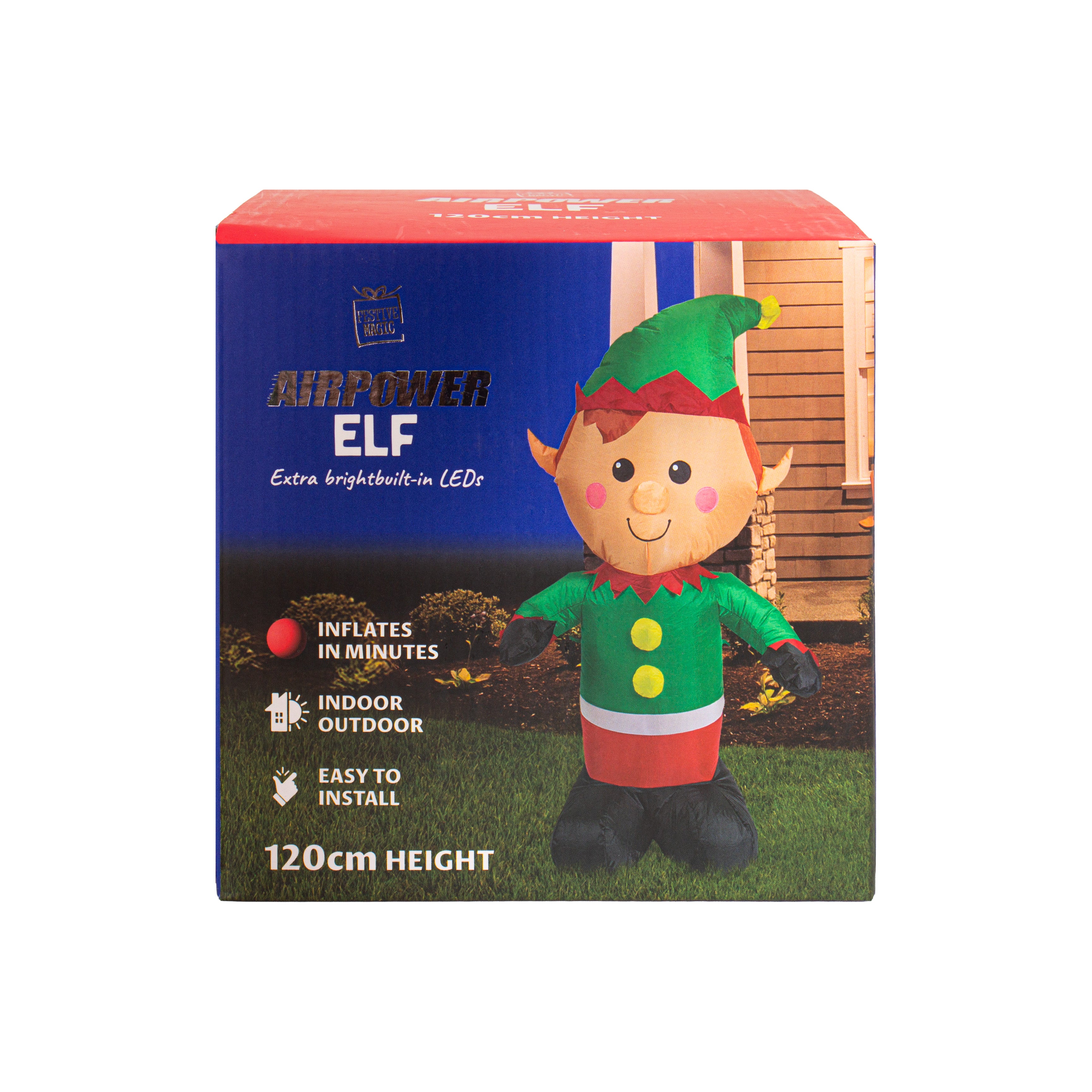 Inflatable Christmas Decoration Electric Air Power Blow Up with Light Elf 120cm 1pc