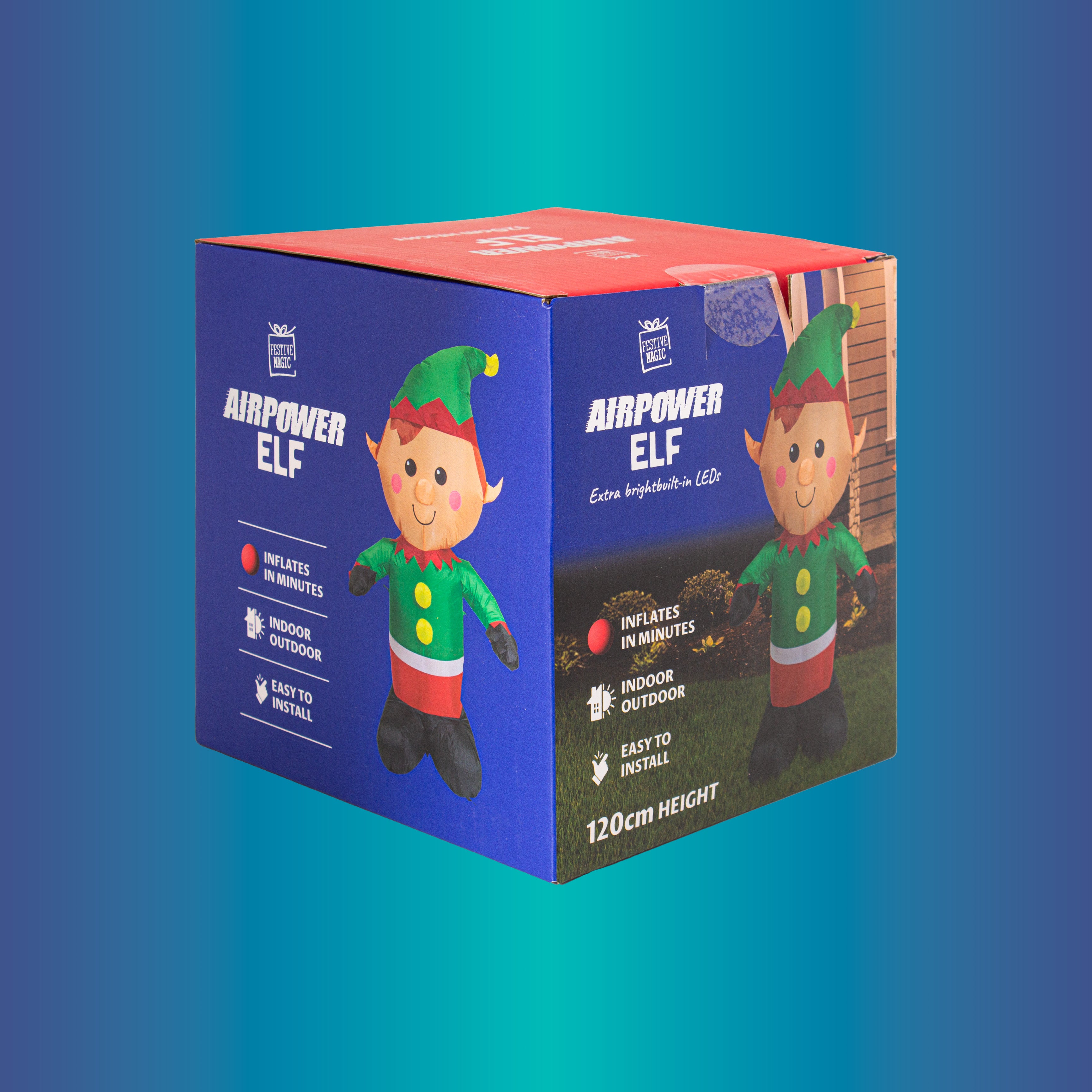 Inflatable Christmas Decoration Electric Air Power Blow Up with Light Elf 120cm 1pc