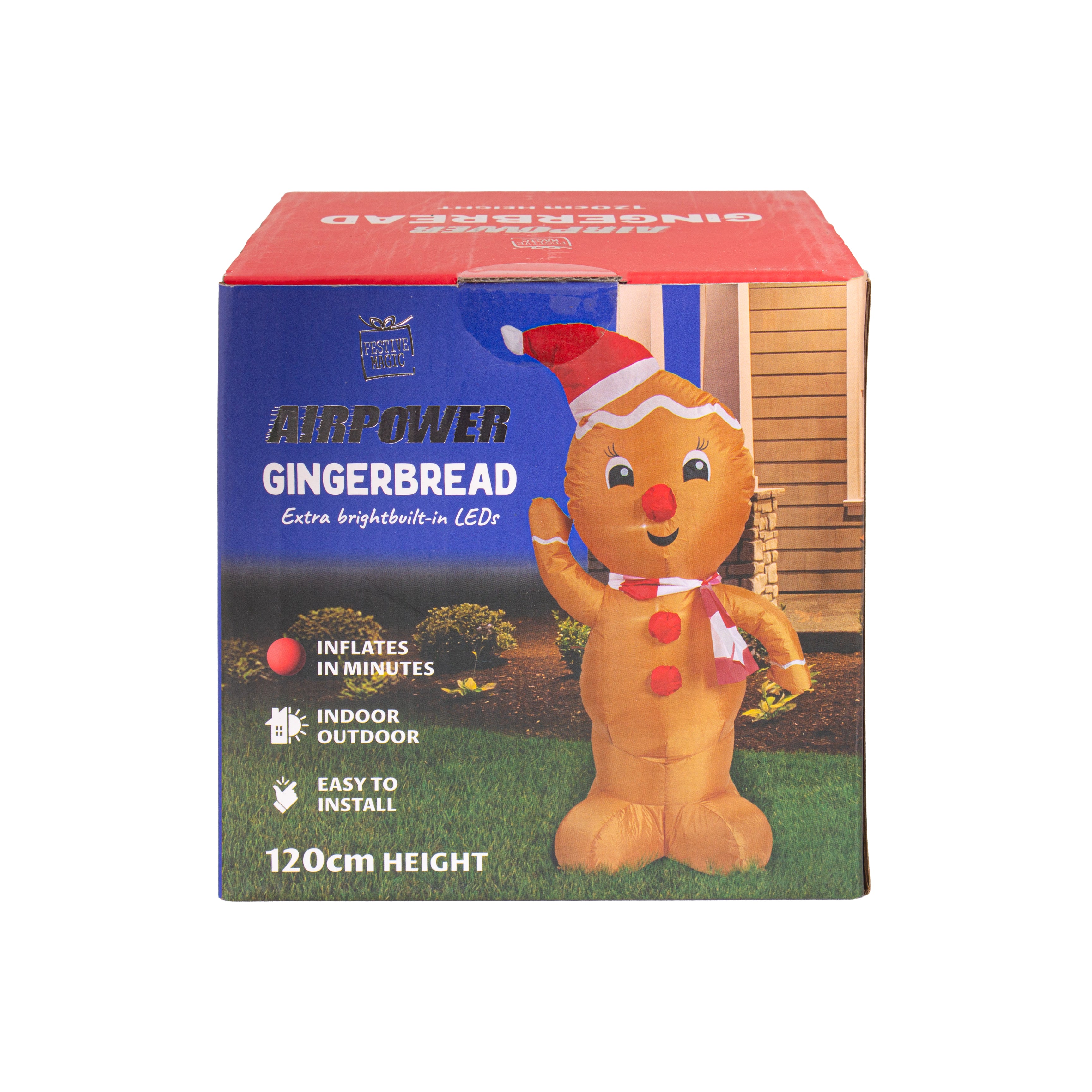 Inflatable Christmas Decoration Electric Air Power Blow Up with Light Gingerbread 120cm 1pc