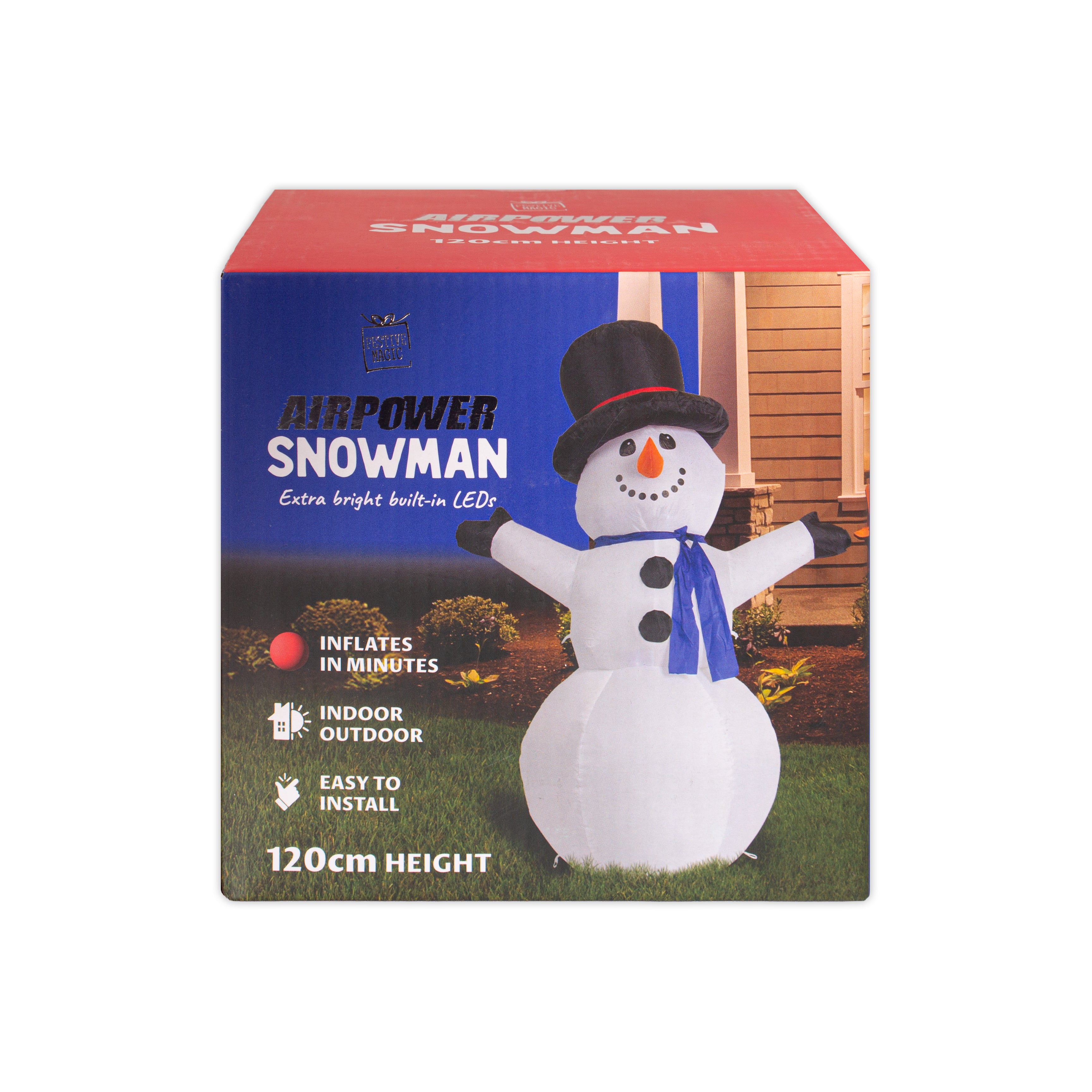 Inflatable Christmas Decoration Electric Air Power Blow Up with Light Snowman 120cm 1pc