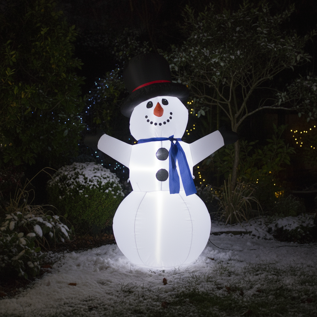 Inflatable Christmas Decoration Electric Air Power Blow Up with Light Snowman 120cm 1pc