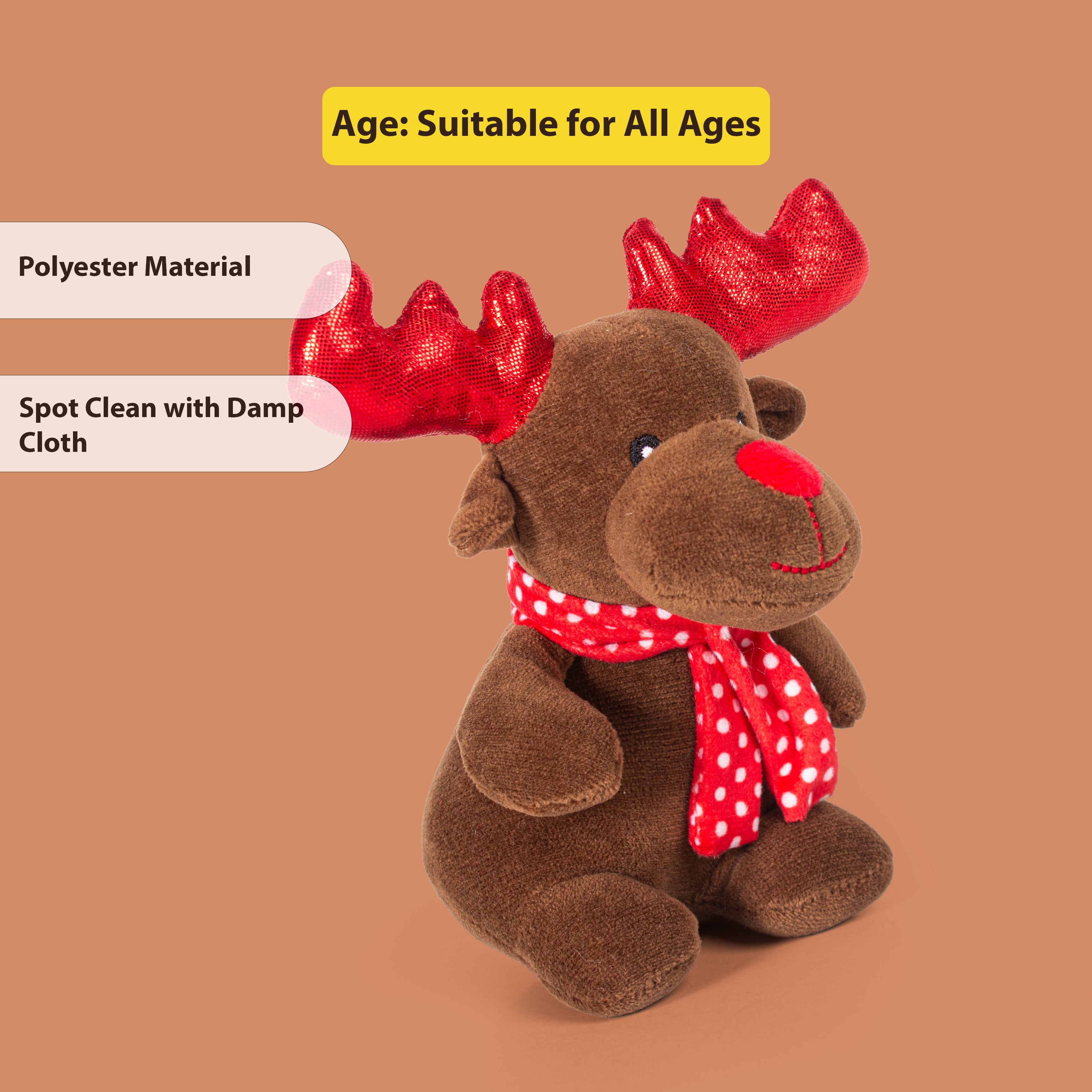 Christmas Soft Toys Moose 8 X 8 X 14cm 1pc