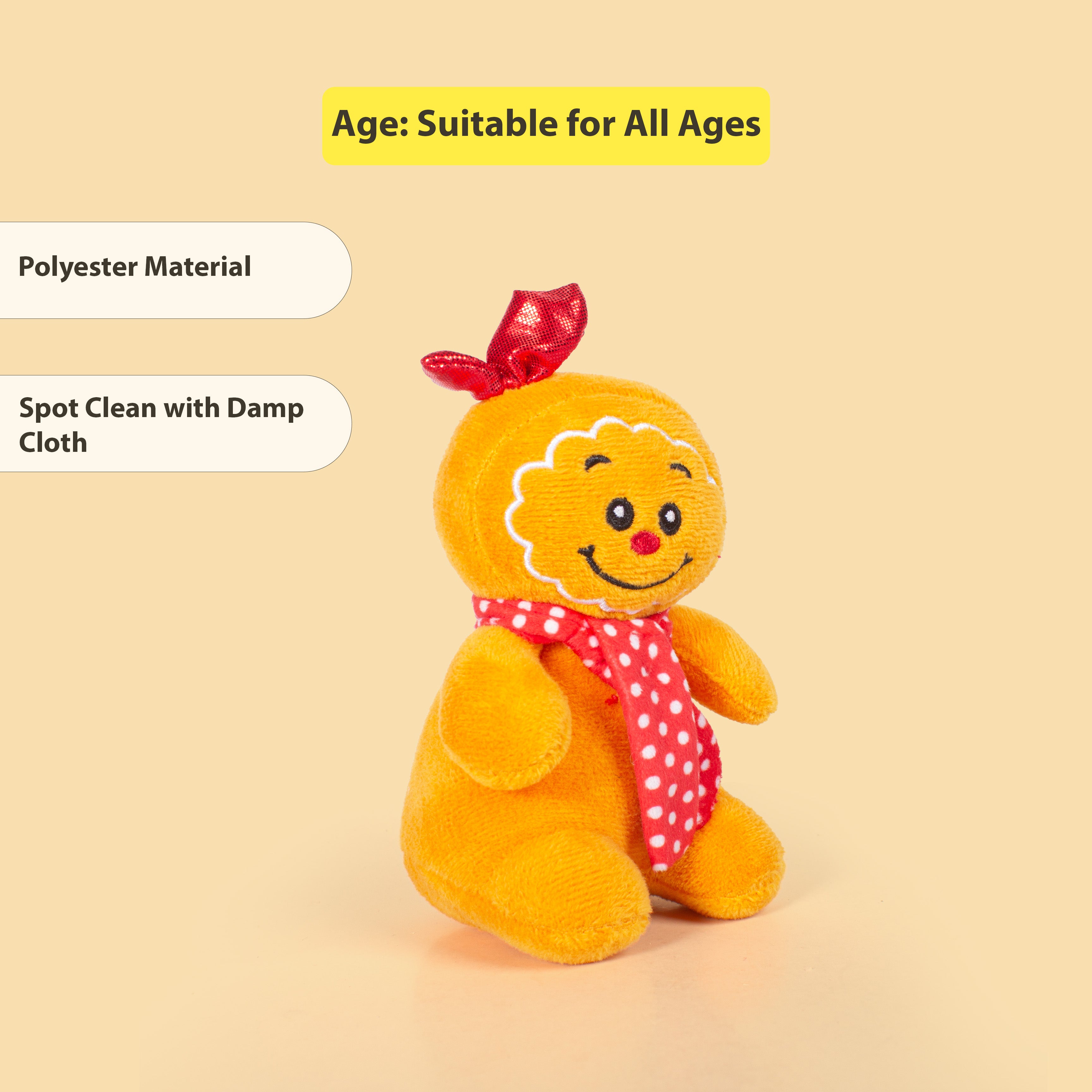 Christmas Soft Toys Gingerbread Man 8 X 8 X 14cm 1pc