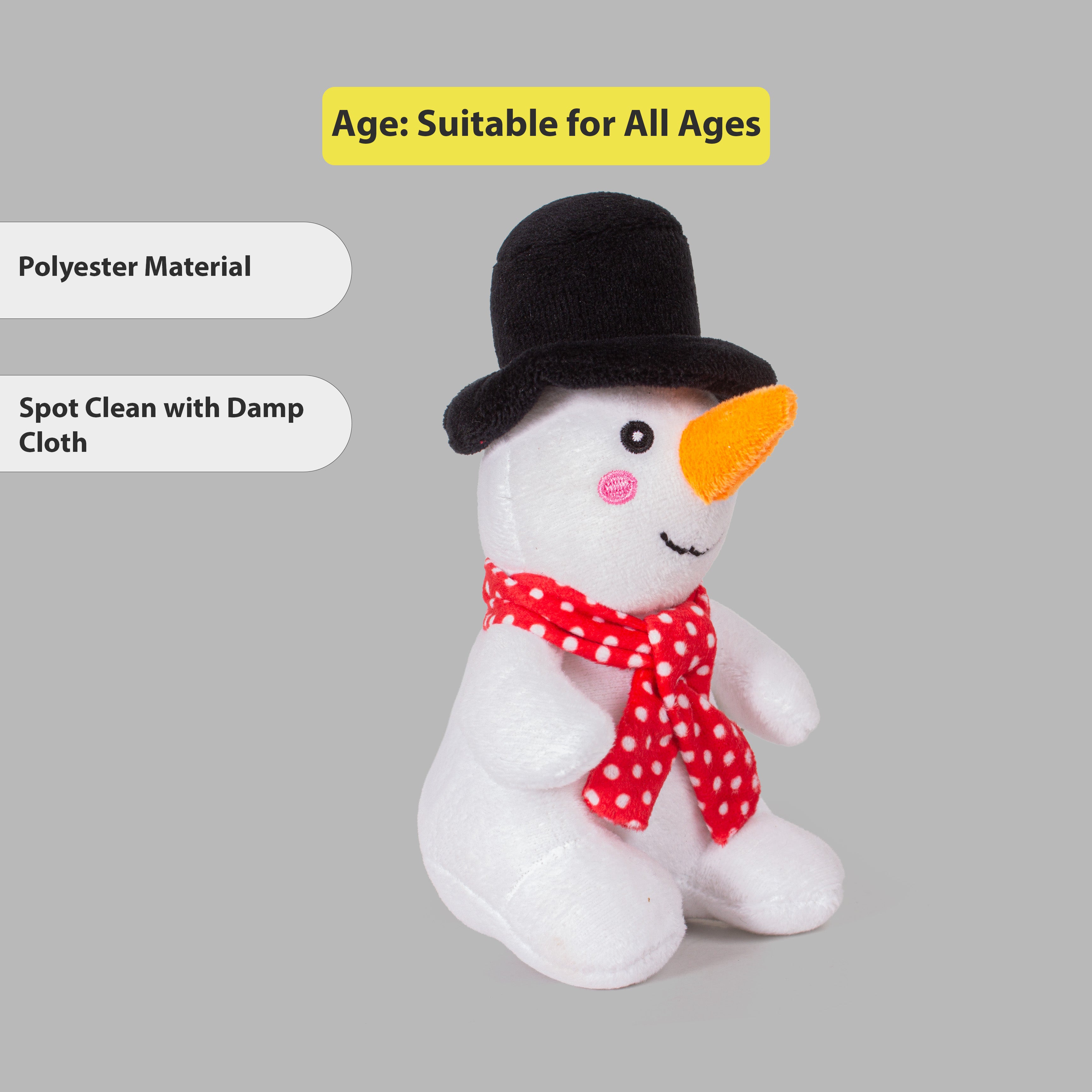 Christmas Soft Toys Snowman 8 X 8 X 14cm 1pc