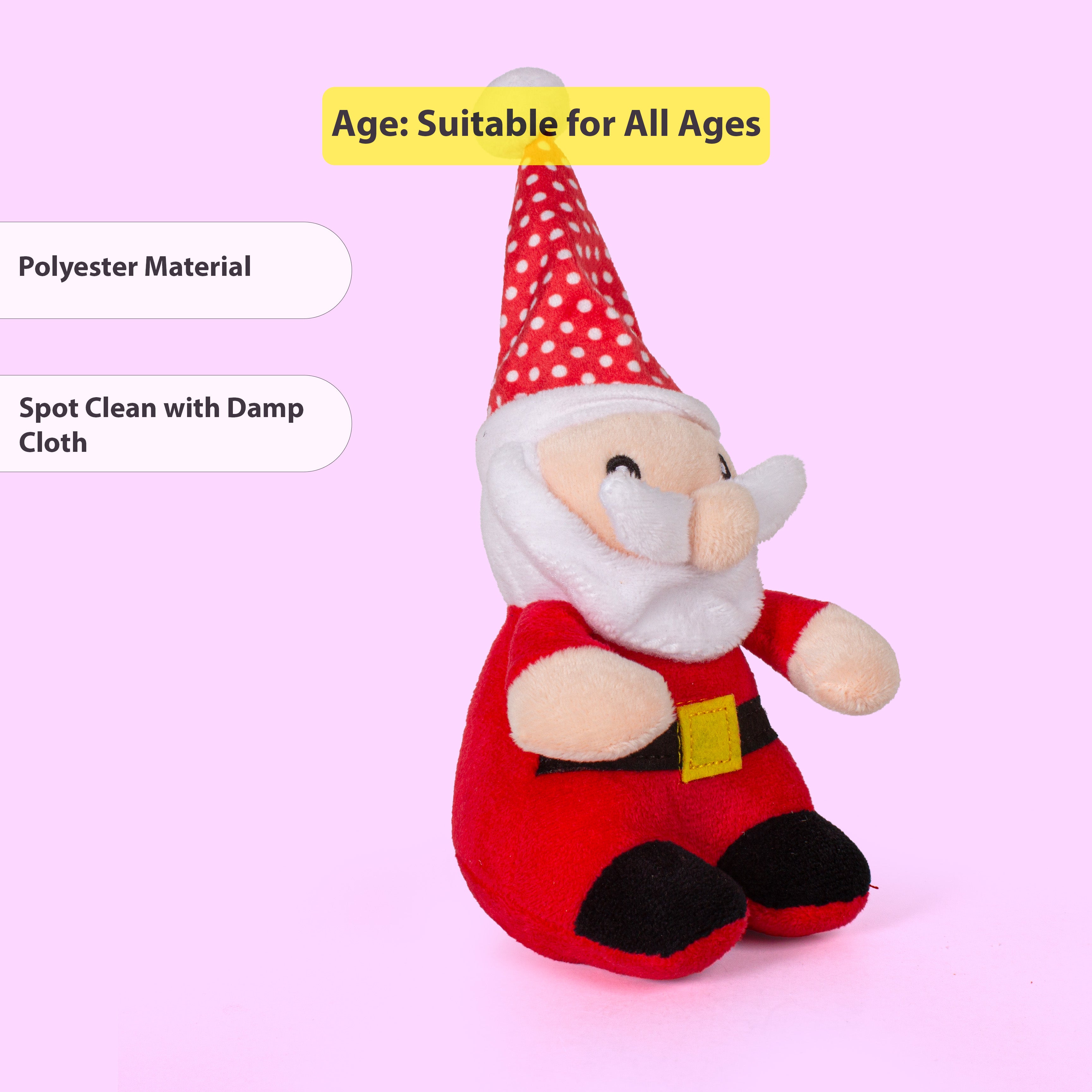 Christmas Soft Toys Santa 8 X 8 X 14cm 1pc