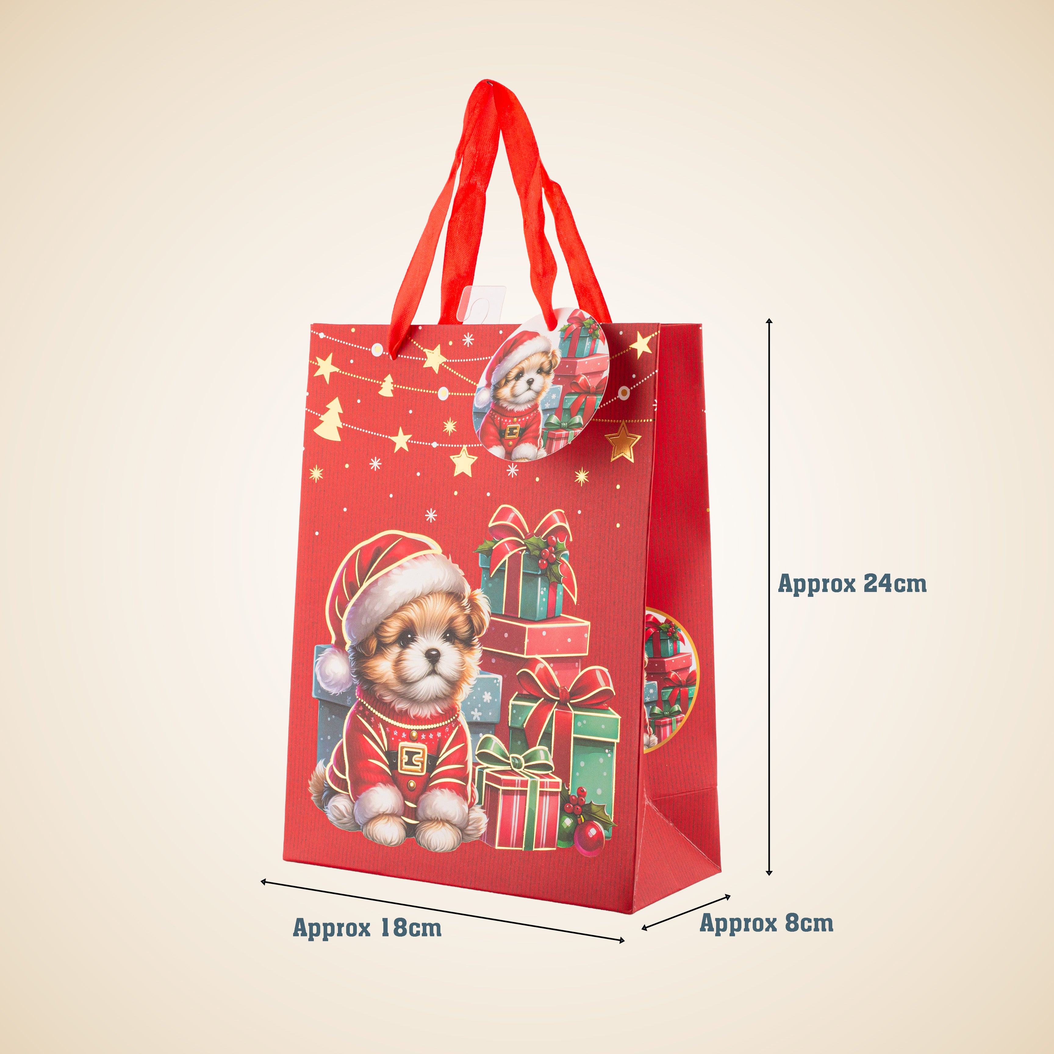 Festive Gift Bag With Foil Detailing Pawsome Gifts 18 X 8 X 24cm 1pc