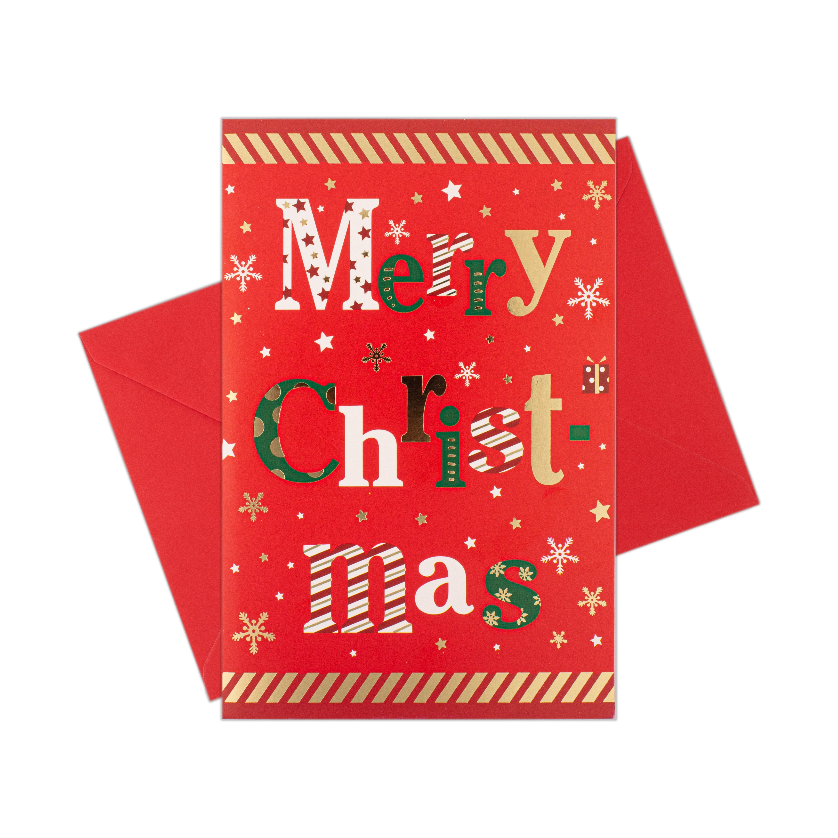 Christmas Greeting Card with Foil Detailing & Envelope Christmas Greetings 11.8 X 17.8cm 1pc
