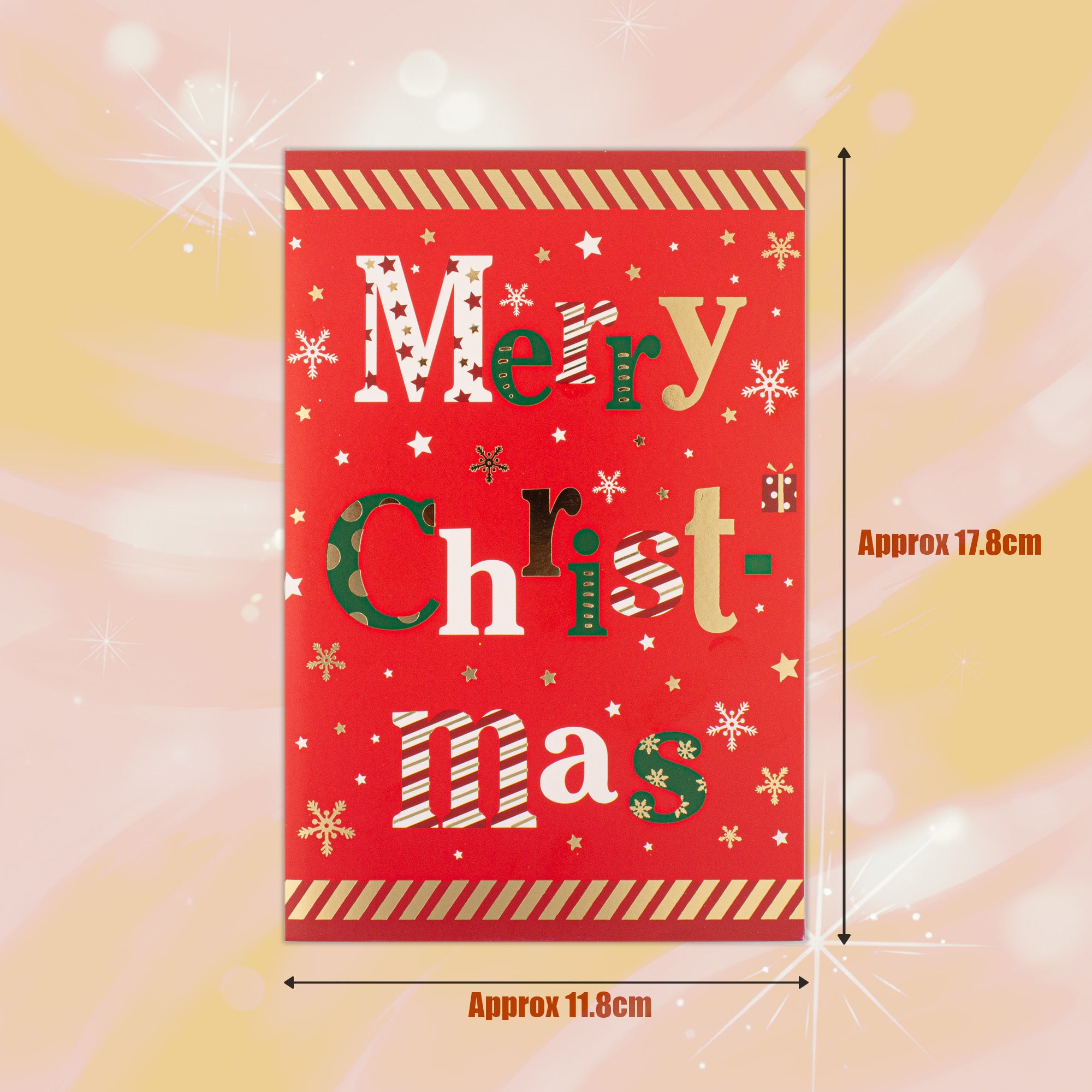 Christmas Greeting Card with Foil Detailing & Envelope Christmas Greetings 11.8 X 17.8cm 1pc