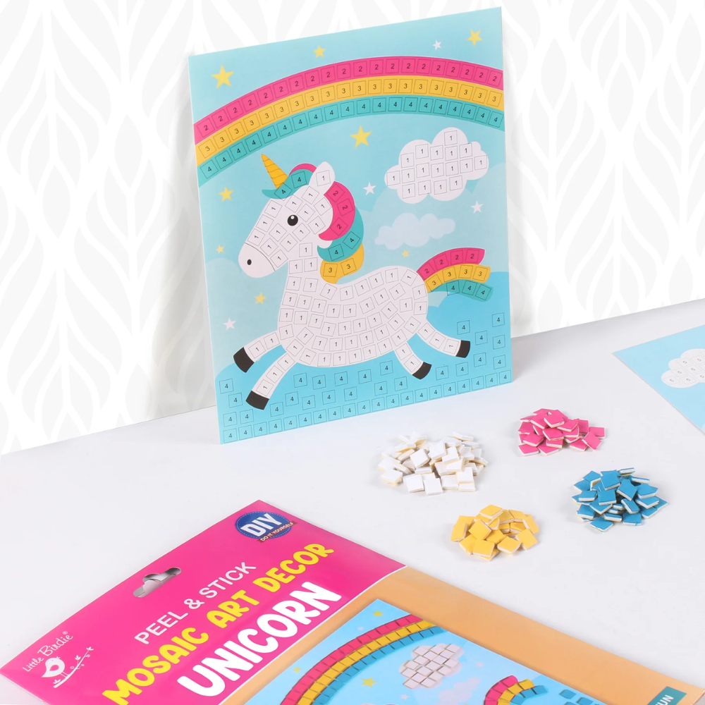 Mosaic Art Decor Peel And Stick Unicorn 21 X 17Cm 1Pack