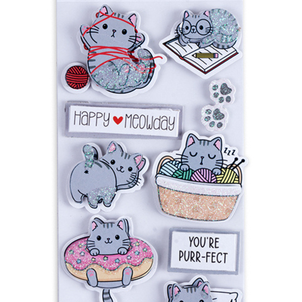 Handmade Stickers Meowday 11pc