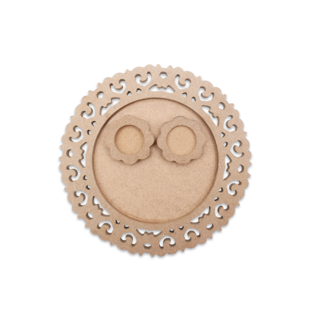 MDF Pooja Thali - 5.5Mm Thickness, 8 inch Dia, 1Pc