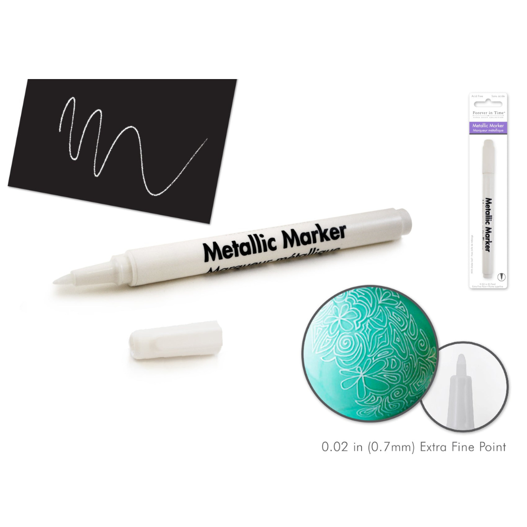 Metallic Marker 0.7Mm Extra Fine Point W Or Shaker Ball White Mc