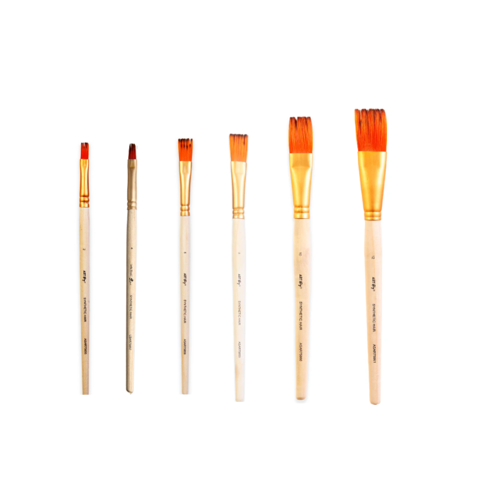 Comb Brush Synthetic Hair Size 2 4 6 8 10 12 Set of 6 pc