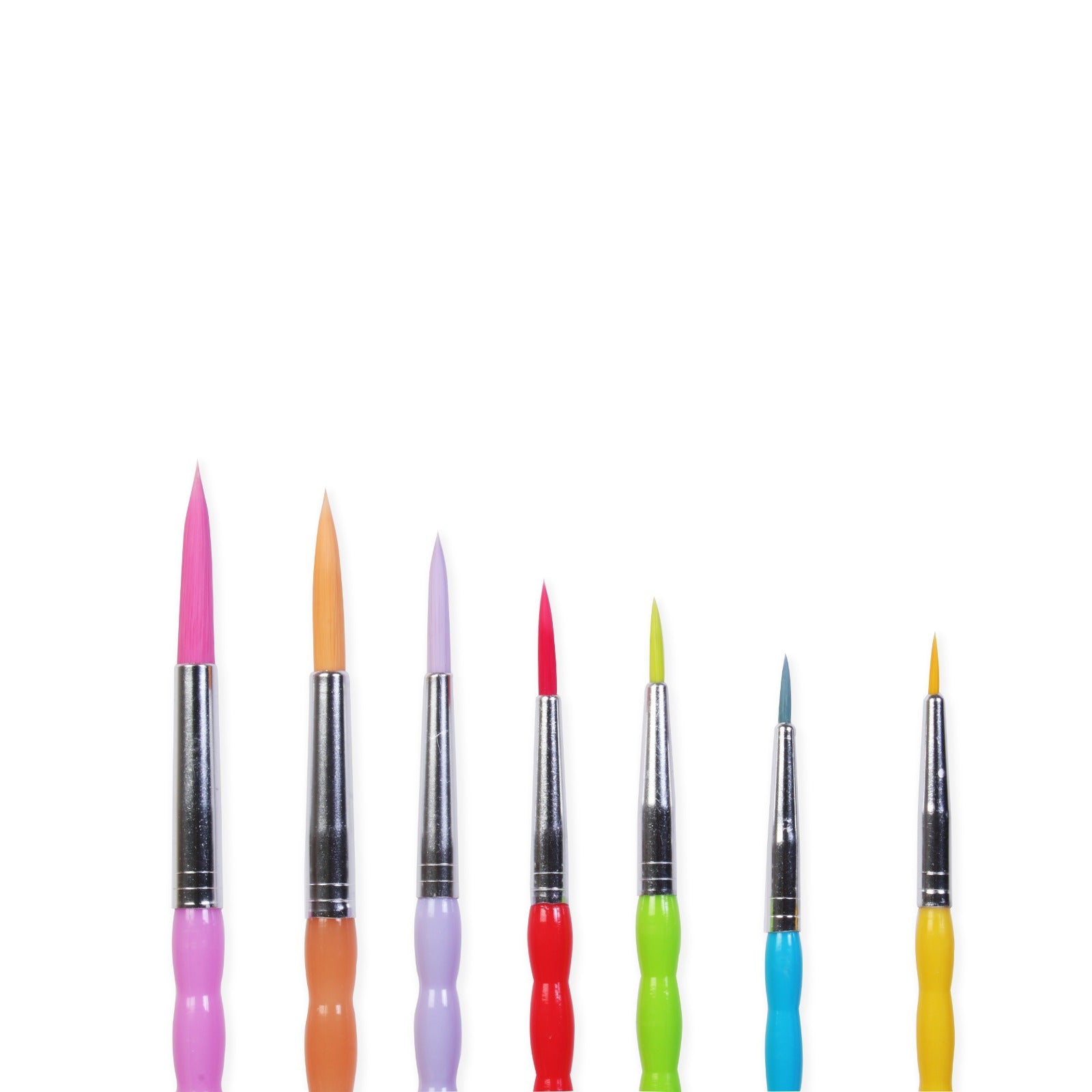 Kids Brush Round Synthetic Hair Size 0 2 4 6 8 10 12 Set of 7pc