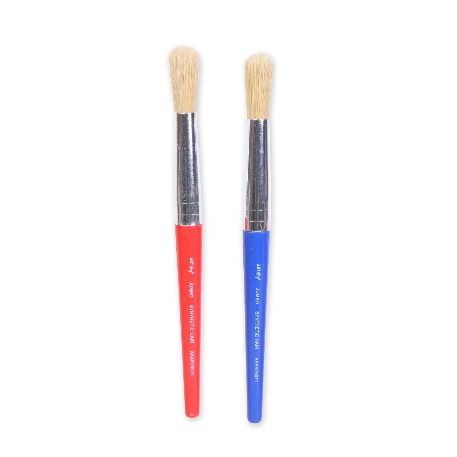 Jumbo Hobby Brush Synthetic Hair Red and Aqua Set of 2pc