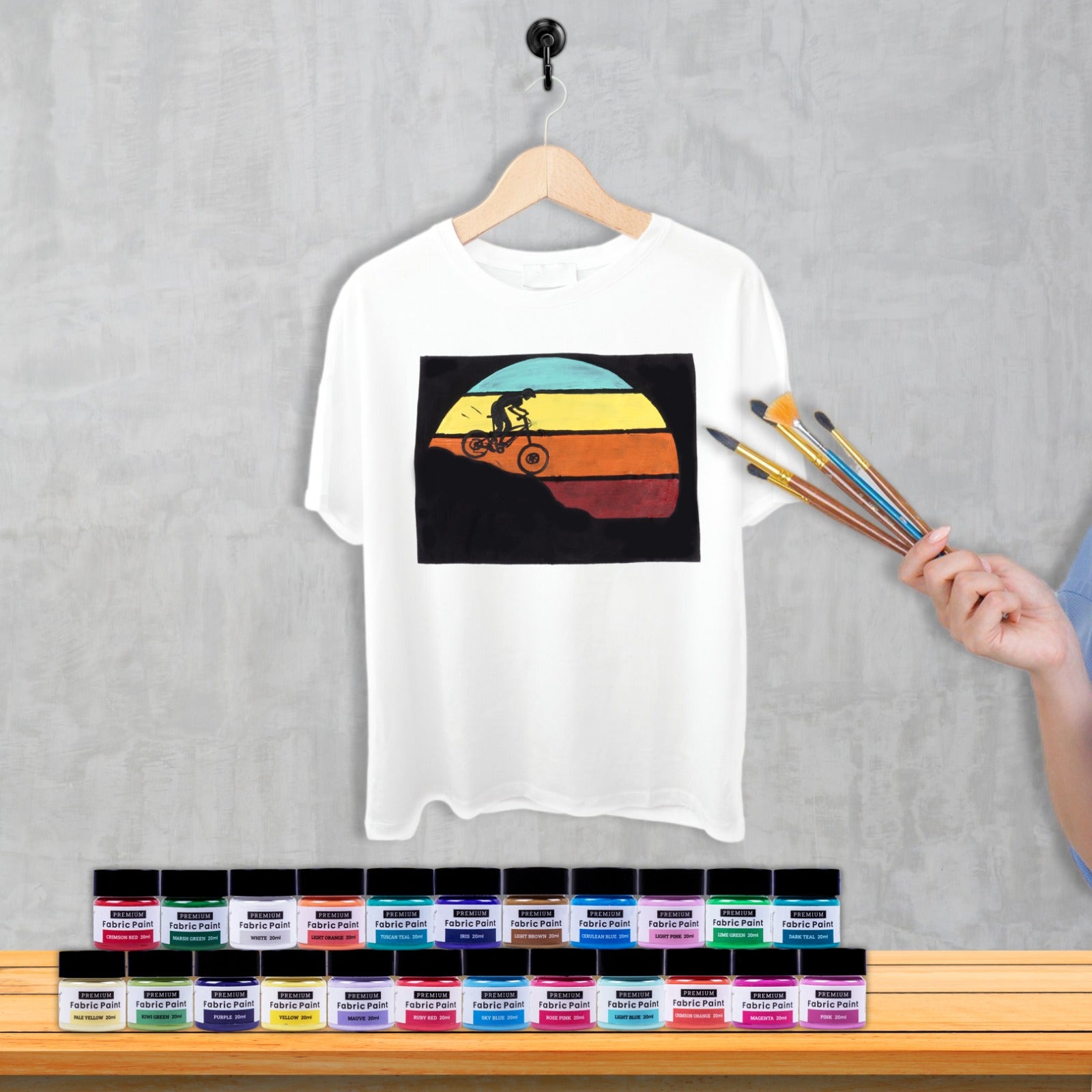 Premium Fabric Paint Set Bright 6 colours X 20ml each