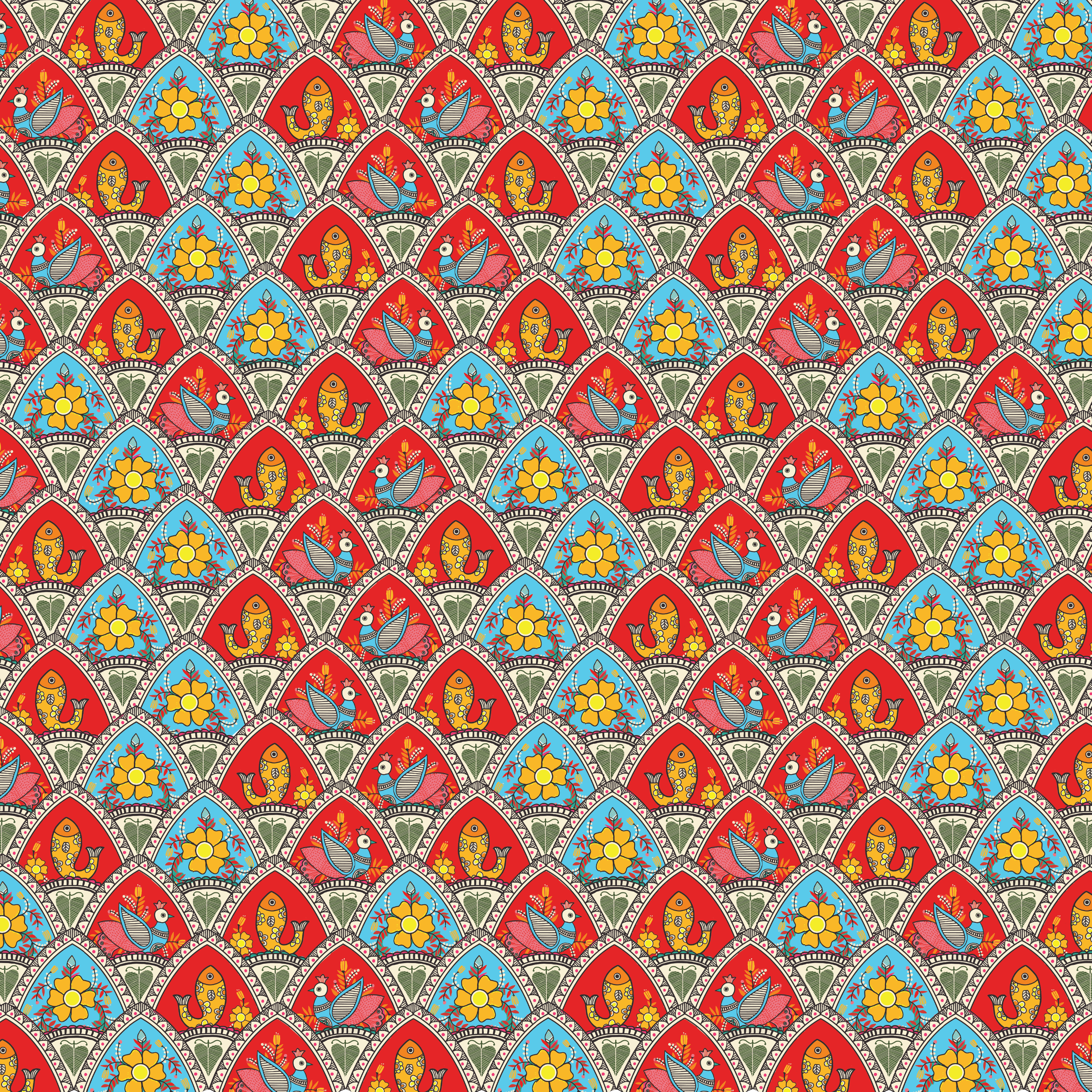 Paper Pack Madhubani 12 X 12inch 250gsm 12 Sheet
