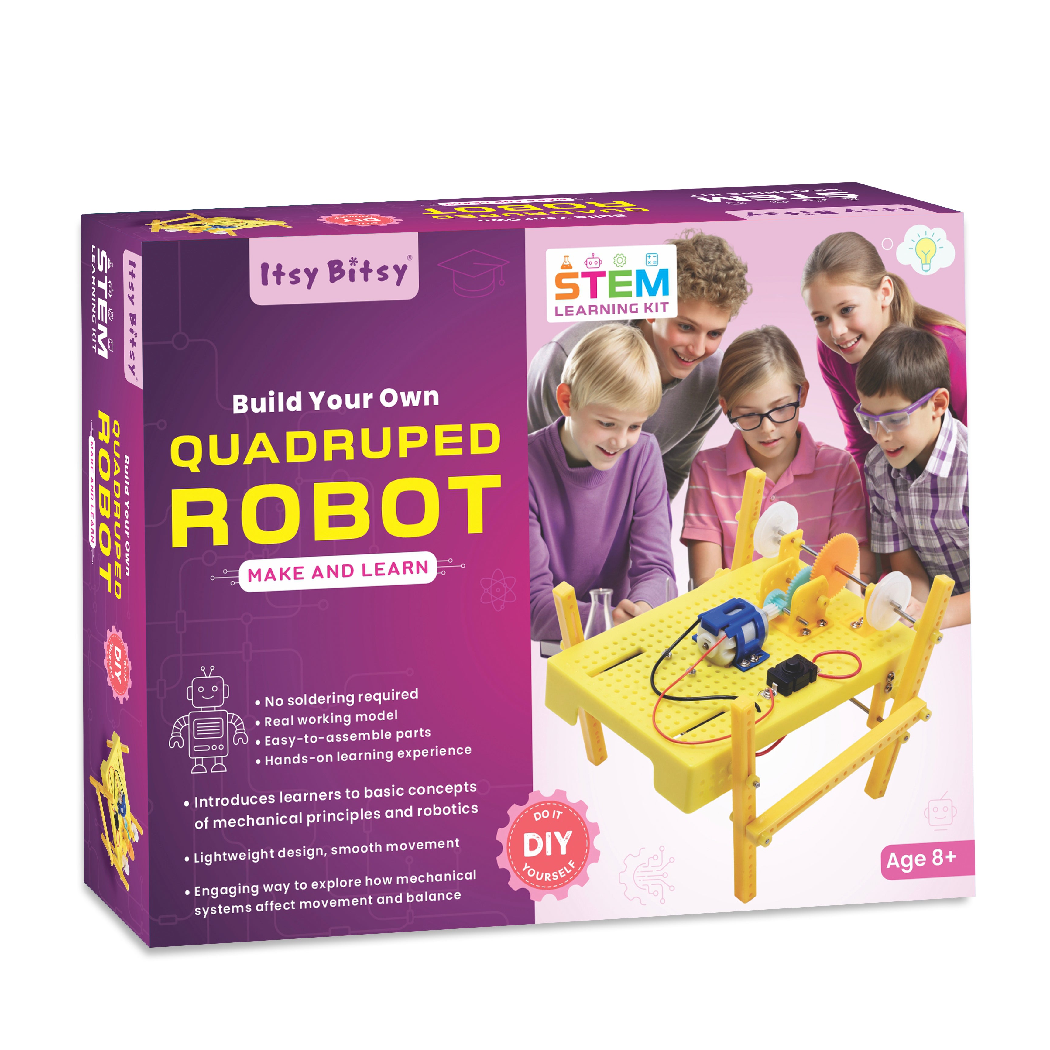 DIY STEM Learning Kit Build Your Own Quadruped Robot 1 BOX