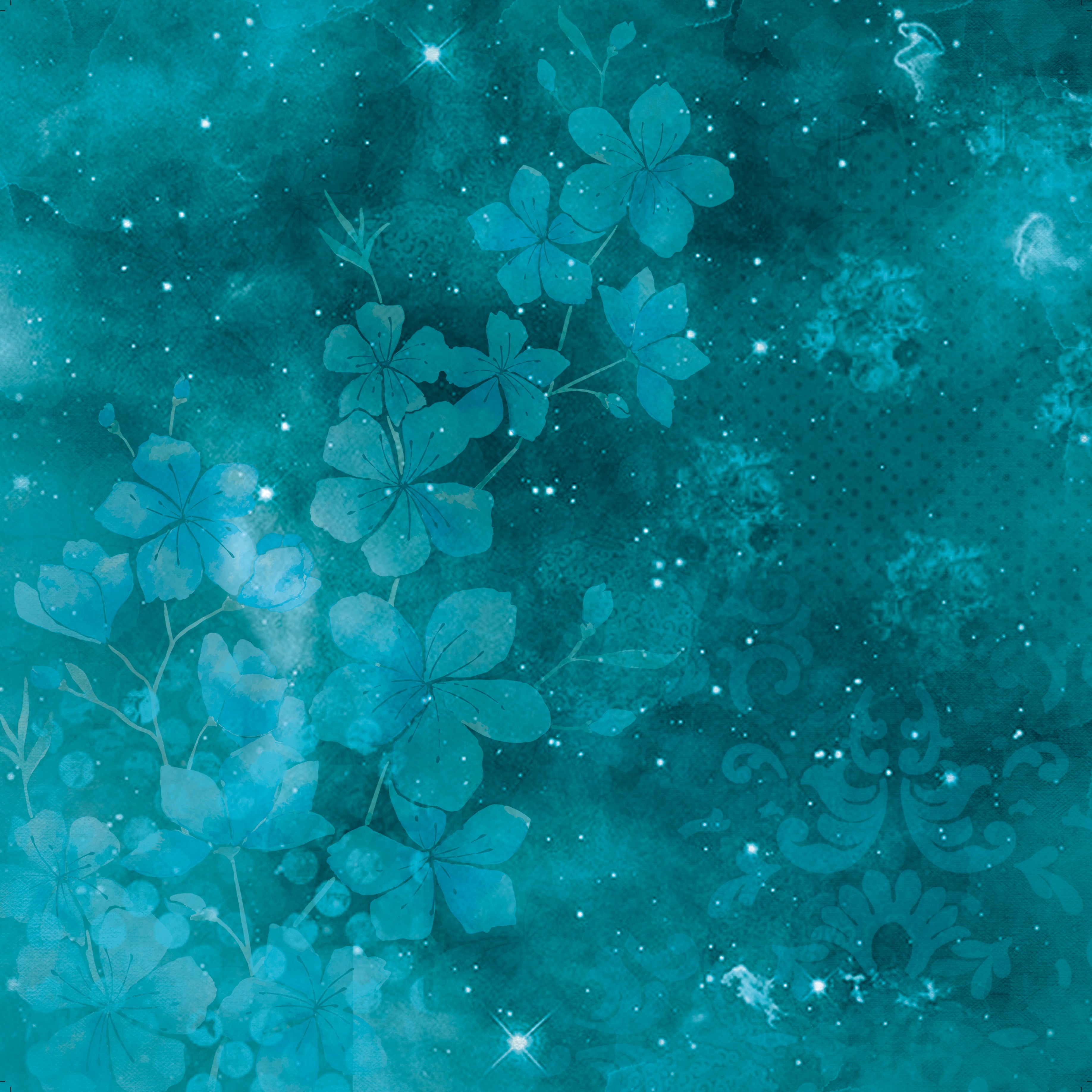 Paper Pack 12In X 12In Aqua Medley,250 gsm 12Sheets