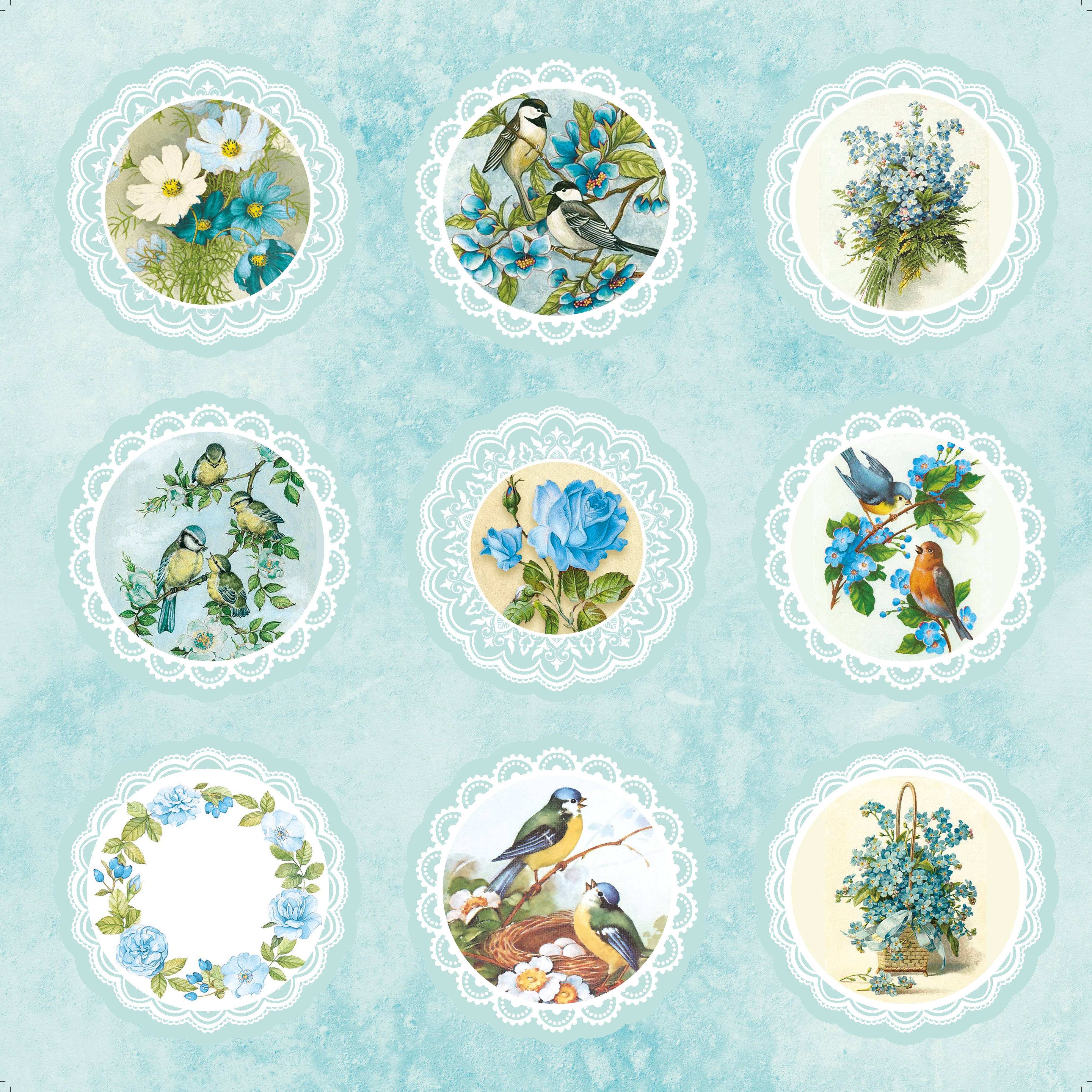 Paper Pack 12In X 12In Aqua Medley,250 gsm 12Sheets