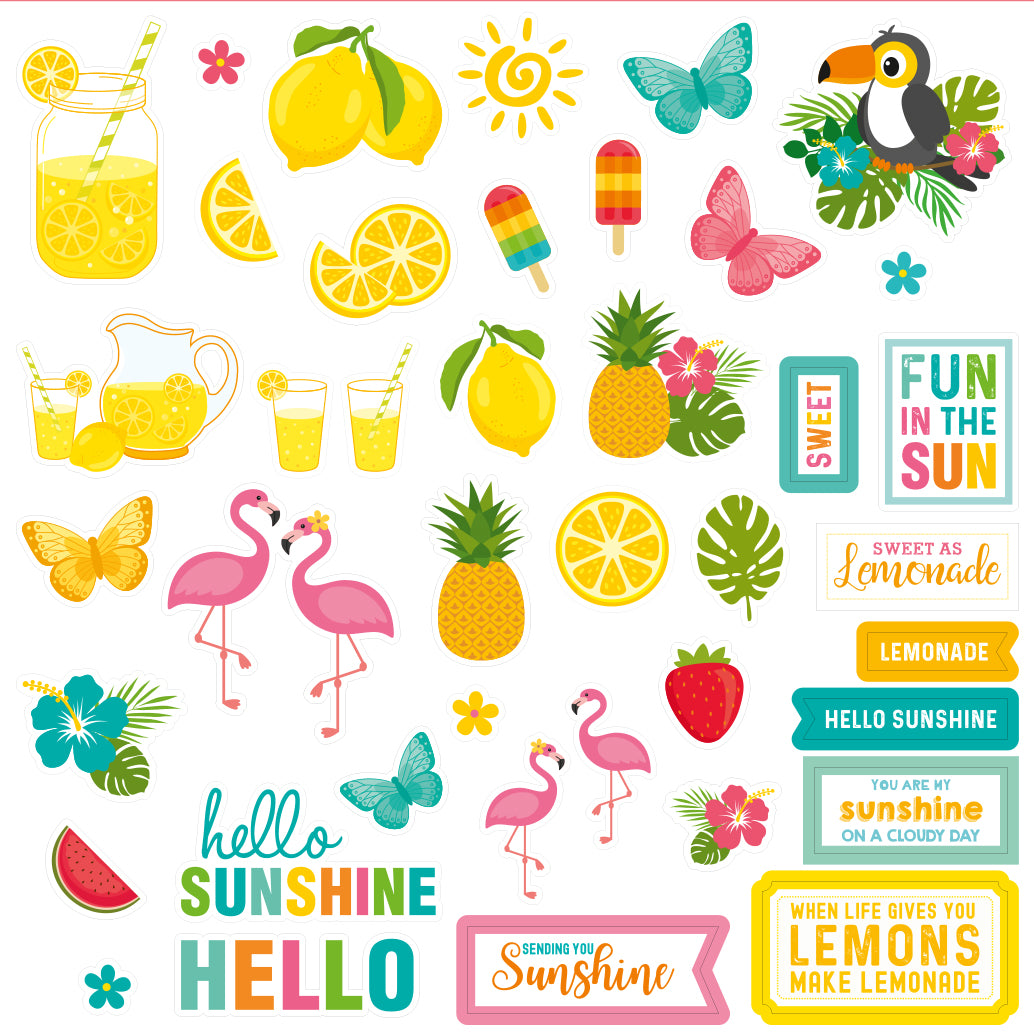 Sunshine And Lemonade Ephemera Stickers 82pcs