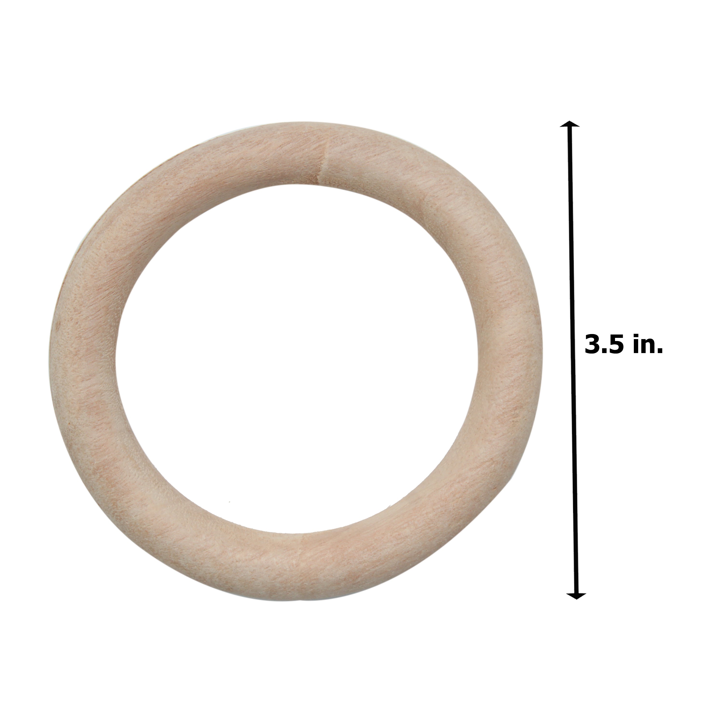 Wooden Rings 3.5Inch Dia Natural 5Pcs