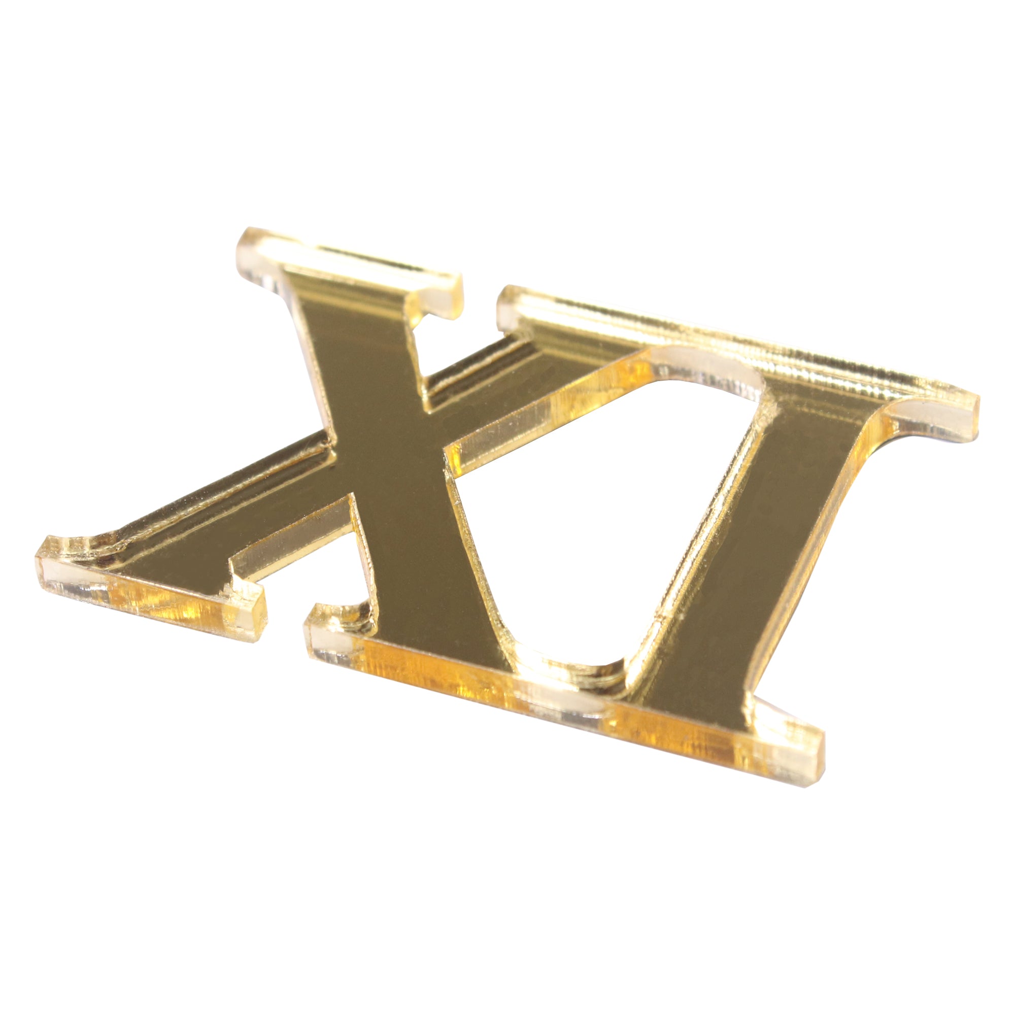 Clock Mirror Acrylic Roman Numbers Gold 1Inch 2.7Mm Thick 12pc