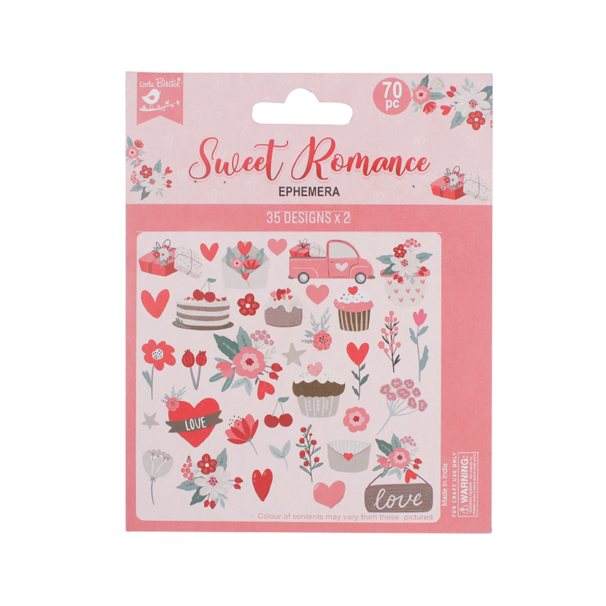 Ephemera Stickers Sweet Romance 70pc