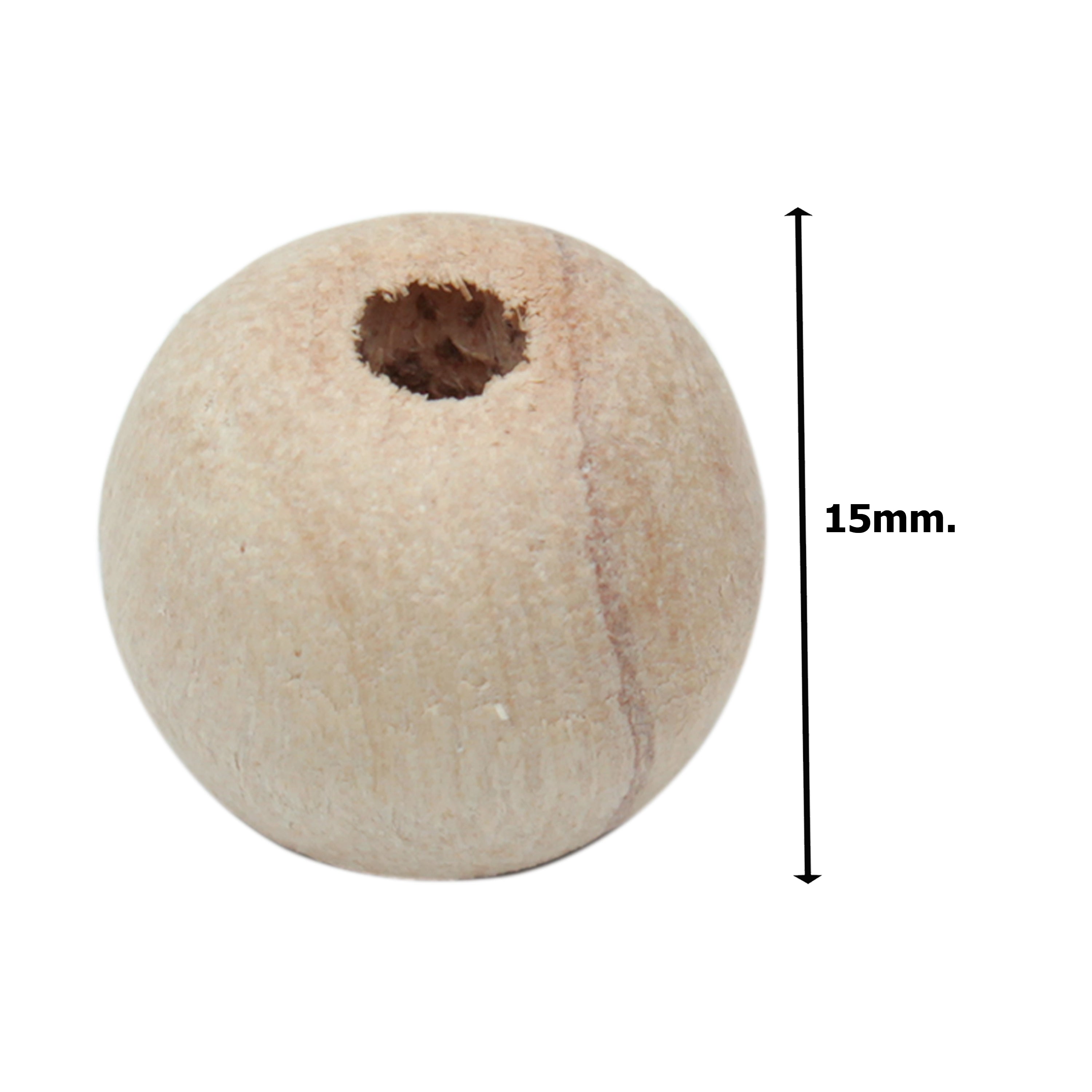 Wooden Beads 15Mm Natural 25Pcs