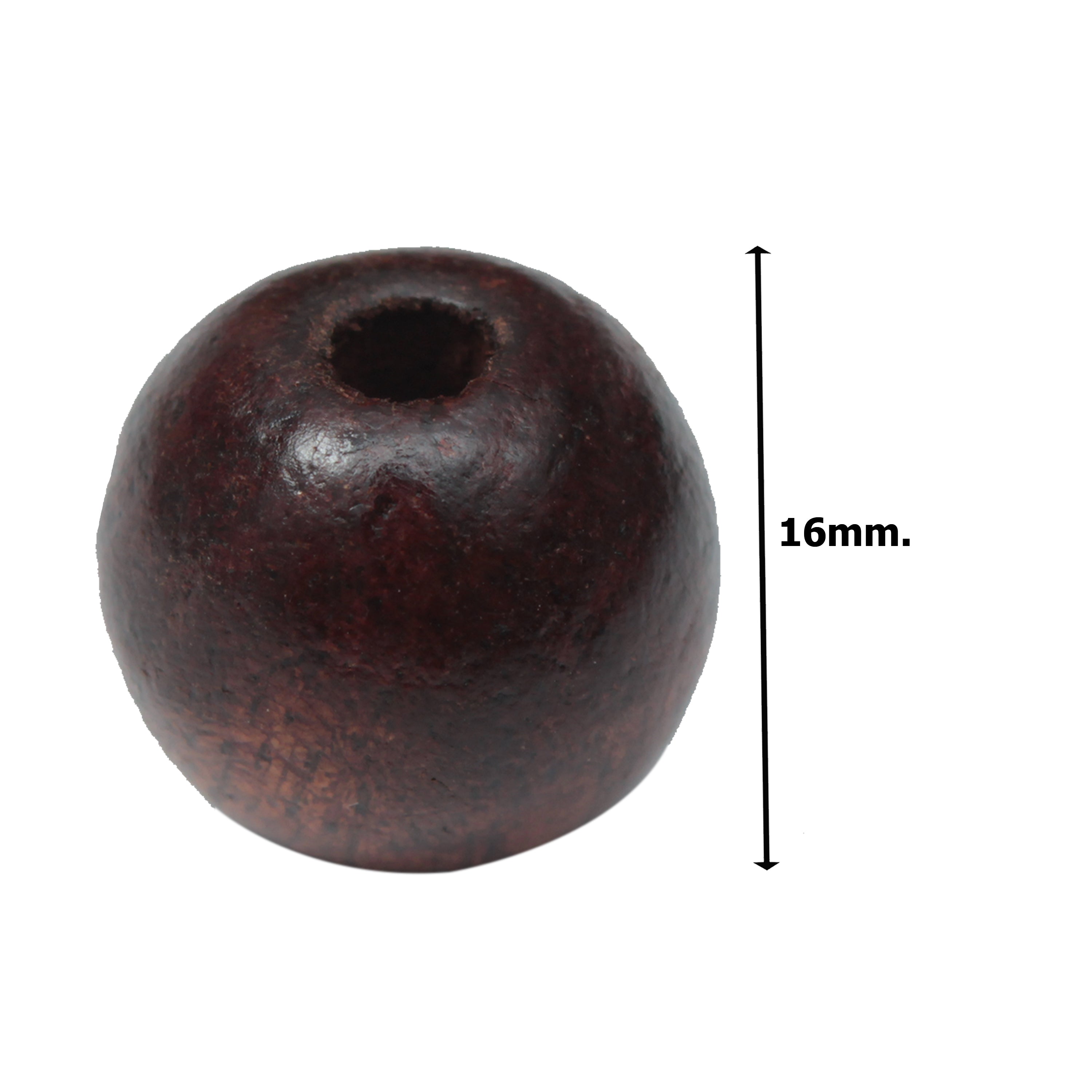Wooden Beads 16Mm Brown Polished 25Pcs