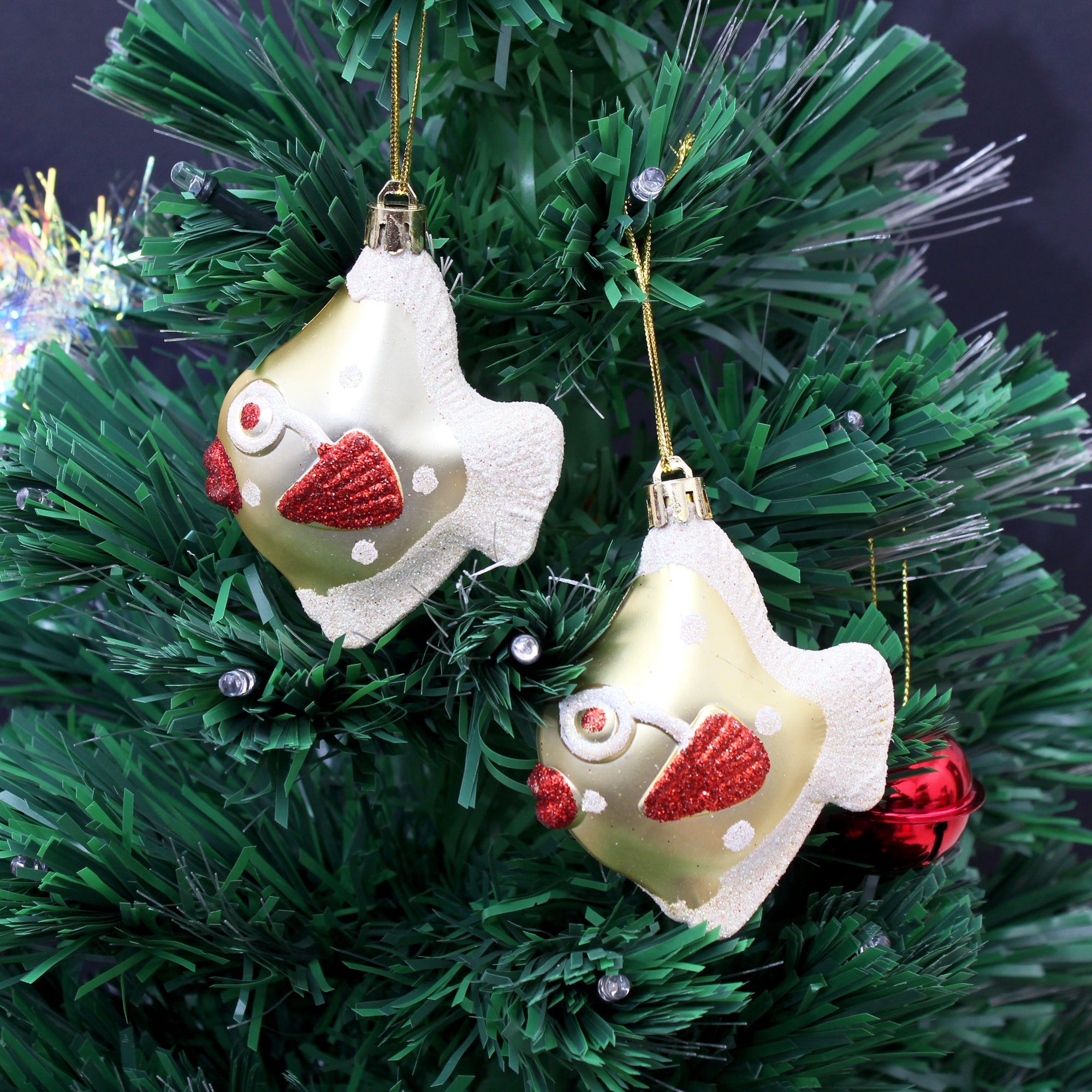 X-Mas Decorative Fish Hanging Gold 3.5 X 2.75 1Box Acetate