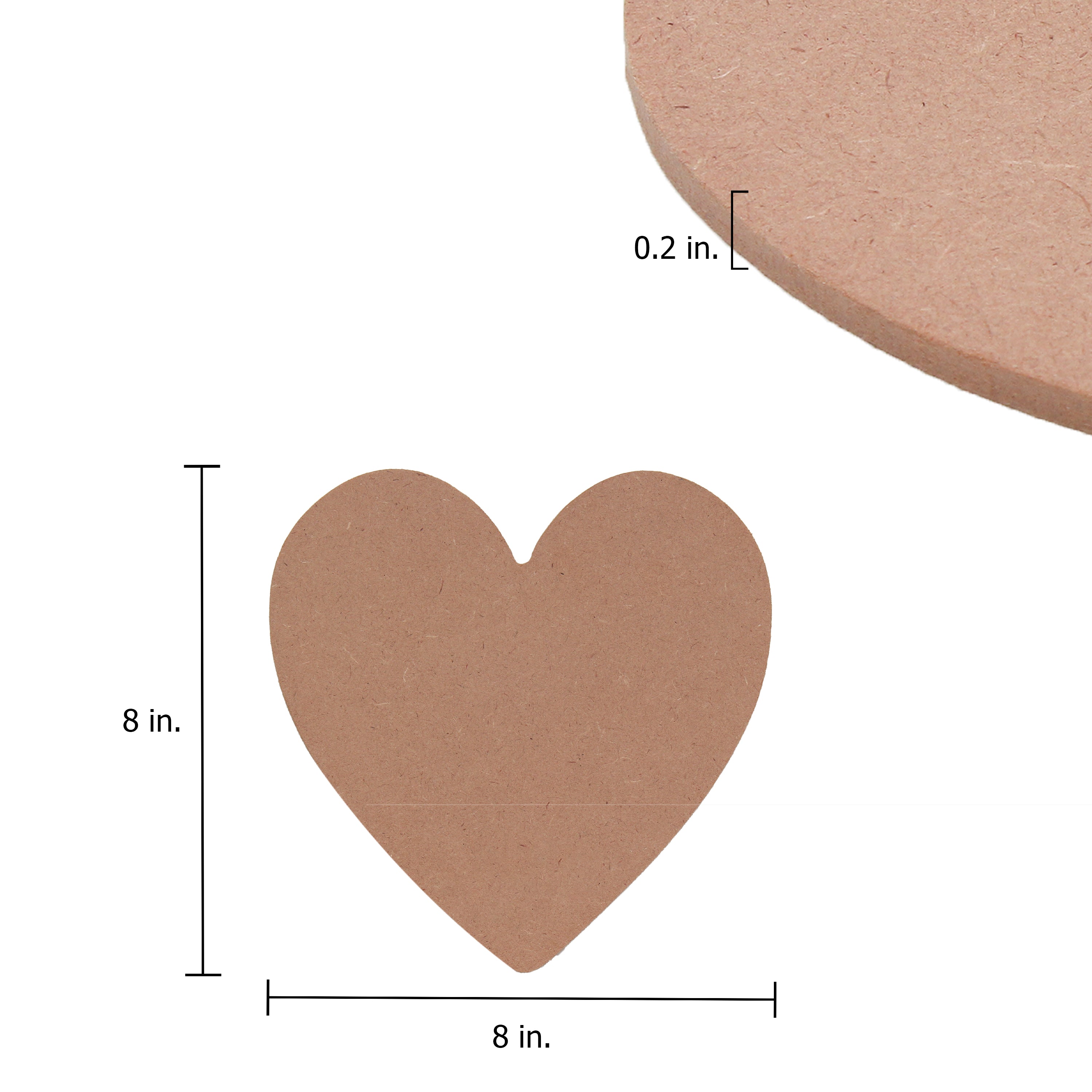Mdf Blank Heart 8 X 8Inch 5.5Mm Thick 1Pc Lb