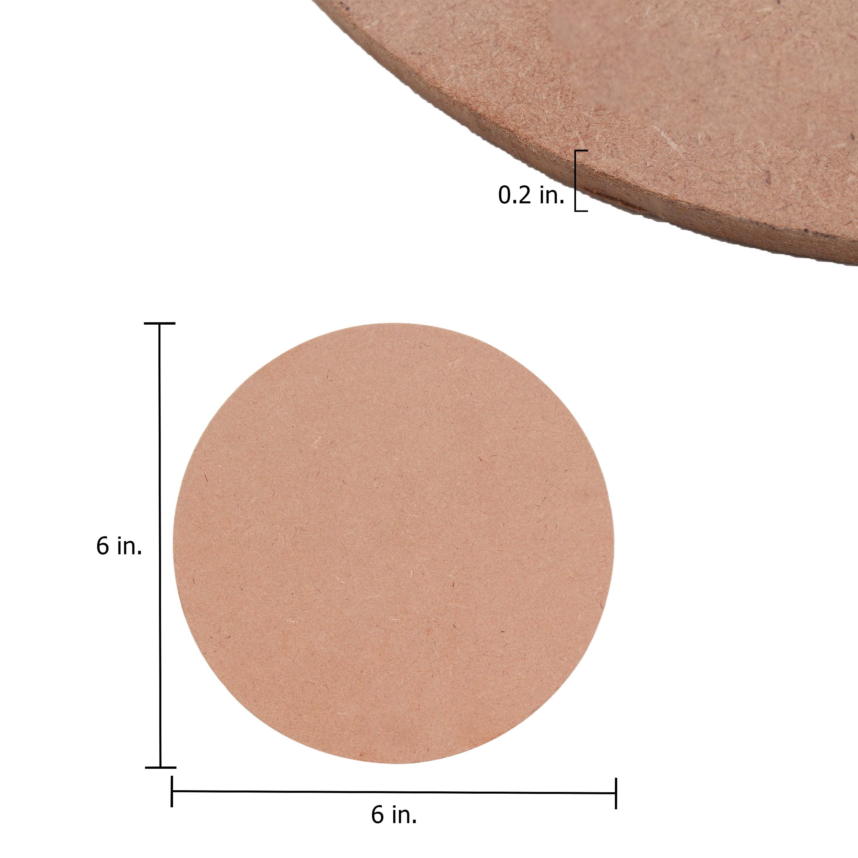 MDF Blank Round 6Inch Dia 5.5Mm Thick 1Pc Lb