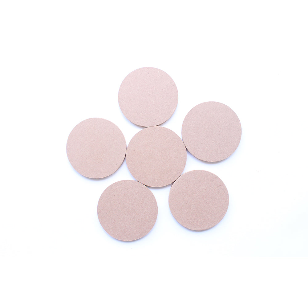 MDF Shapes Round 7.5Cm 5.5Mm Thick 6Pc Lb
