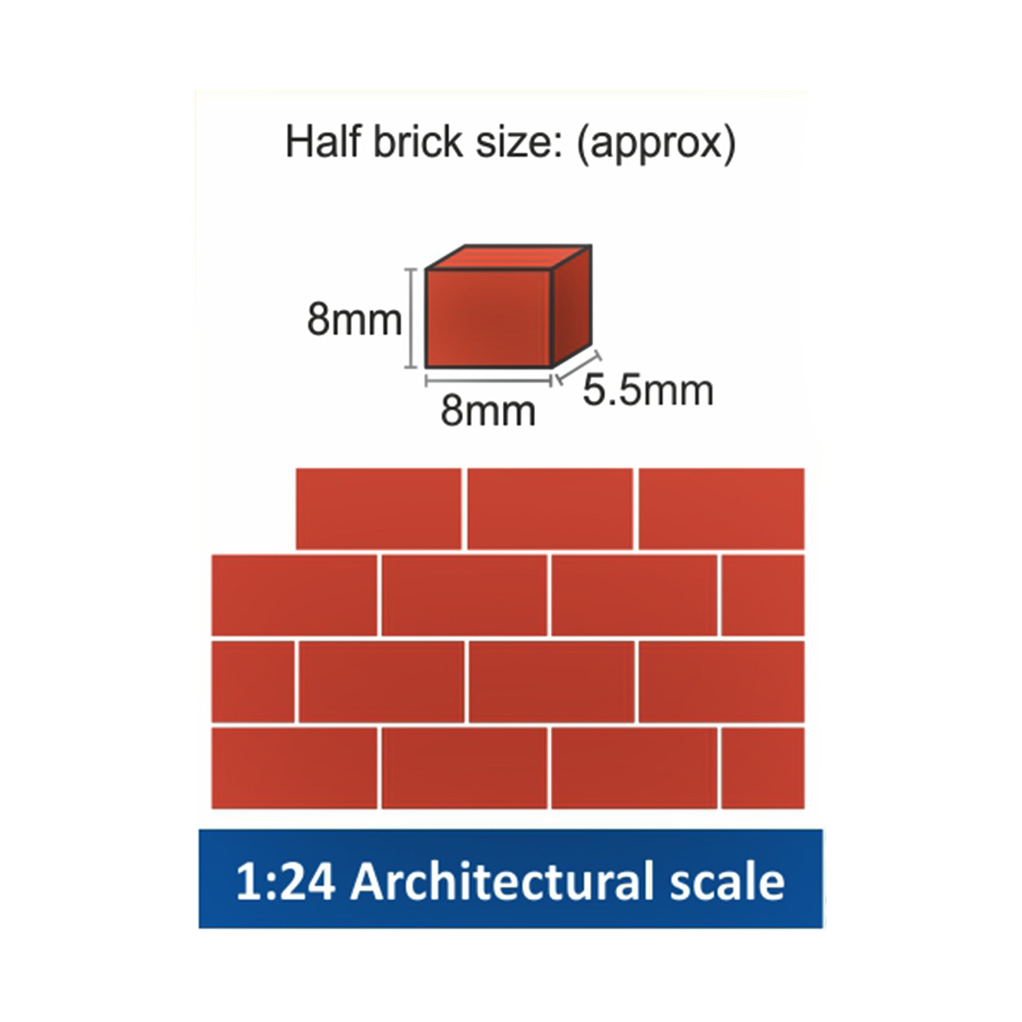 Build A Home Mdf Half Bricks W8 X H8 X D5.5 mm 100pc