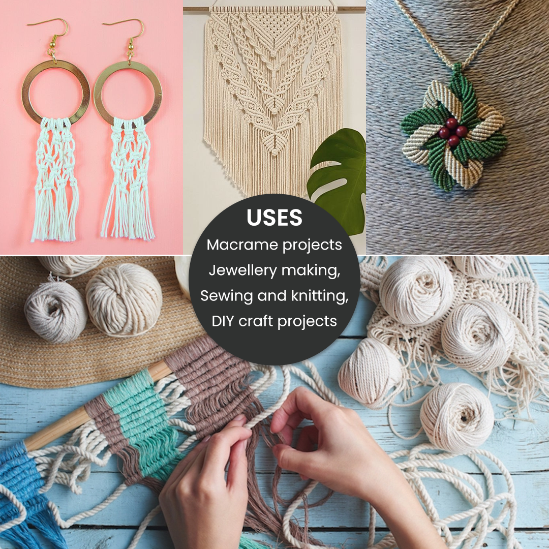 Macrame Cotton Twisted Cord - Sea Green 3mm 3Ply 25Mtr 1Roll