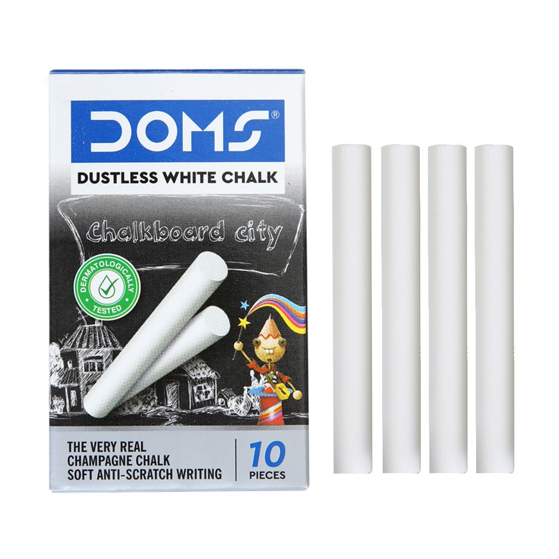 Doms Dustless Chalk White Pack Of 10Pcs – Itsy Bitsy
